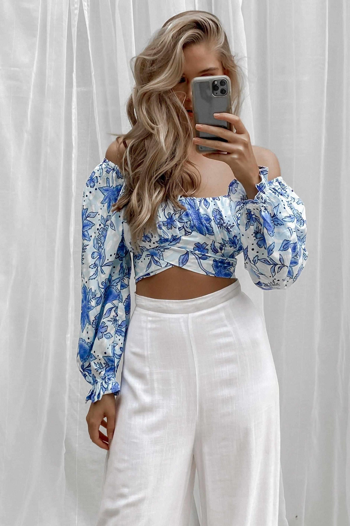 Albi Top, BLUE, LONG SLEEVE, Sale, Our New Albi Top Is Now Only $50.00 Exclusive At Mishkah, Our New Albi Top is now only $50.00-We Have The Latest Women&#39;s Tops @ Mishkah Online Fashion Boutique-MISHKAH