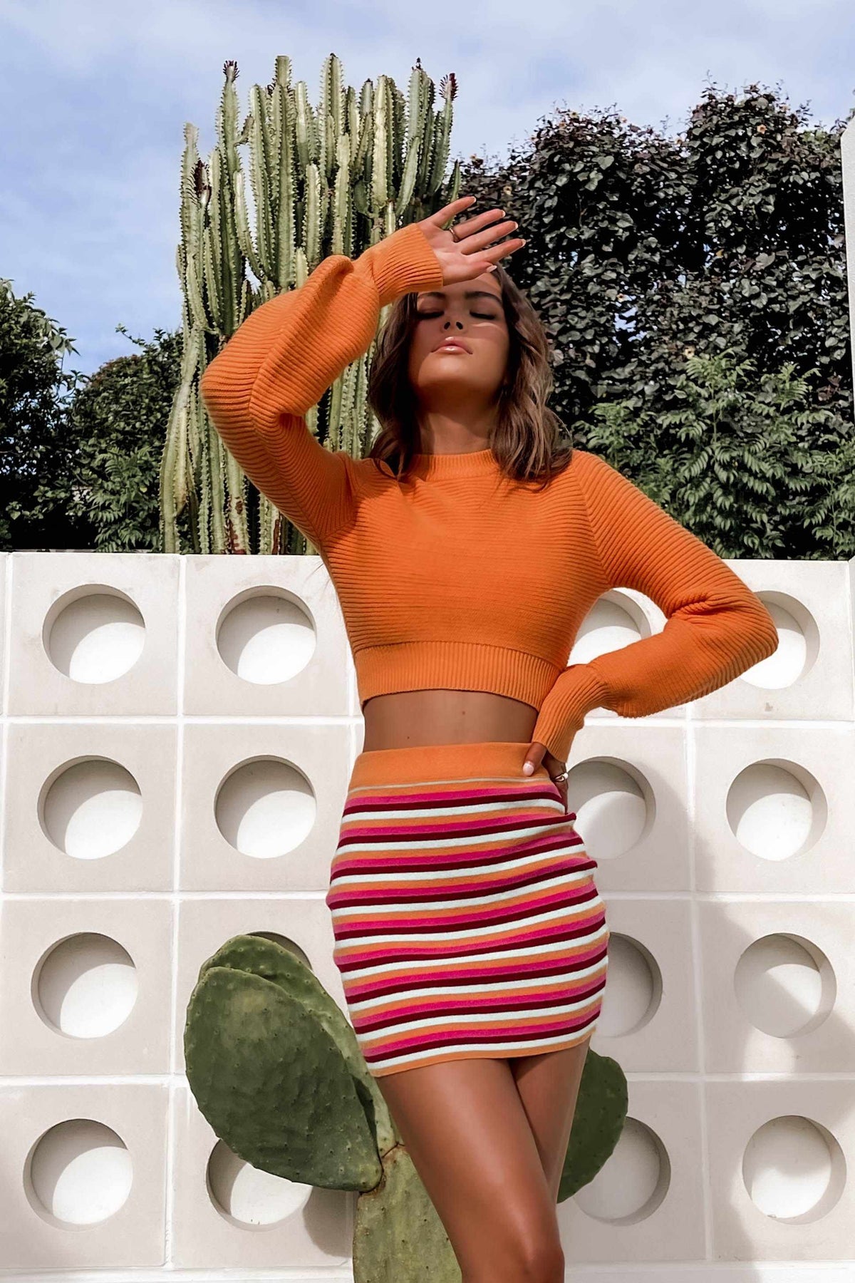 Armellie Skirt, BOTTOMS, NYLON, ORANGE, POLYESTER, SALE, SKIRTS, VISCOSE, , Our New Armellie Skirt is only $46.00-We Have The Latest Pants | Shorts | Skirts @ Mishkah Online Fashion Boutique-MISHKAH