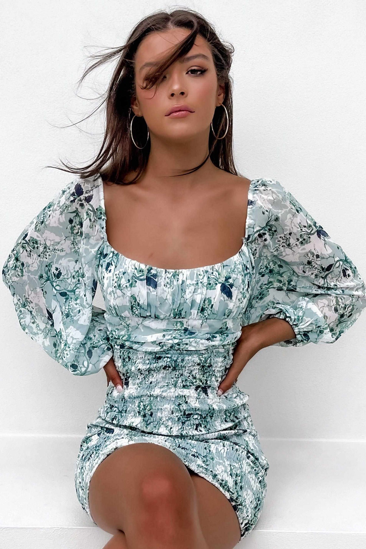 Auricle Dress, BALLOON SLEEVE, BLUE, DRESS, DRESSES, ELASTIC, GATHERED, LONG SLEEVE, NEW ARRIVALS, OFF SHOULDER, PATTERN, POLYESTER, Sale, Auricle Dress only $79.00 @ MISHKAH ONLINE FASHION BOUTIQUE, Shop The Latest Women&#39;s Dresses - Our New Auricle Dress is only $79.00, @ MISHKAH ONLINE FASHION BOUTIQUE-MISHKAH