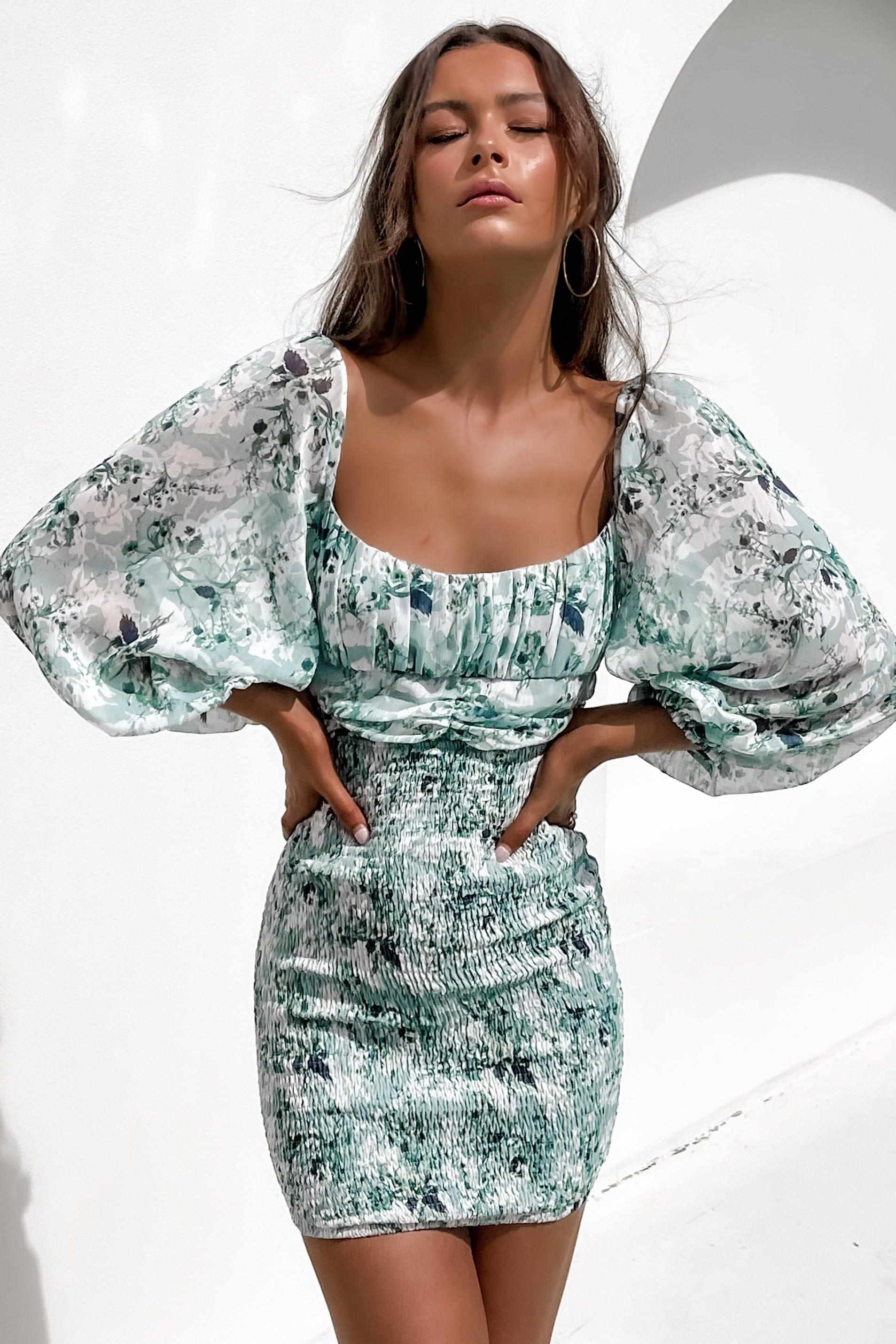 Auricle Dress, BALLOON SLEEVE, BLUE, DRESS, DRESSES, ELASTIC, GATHERED, LONG SLEEVE, NEW ARRIVALS, OFF SHOULDER, PATTERN, POLYESTER, Sale, Auricle Dress only $79.00 @ MISHKAH ONLINE FASHION BOUTIQUE, Shop The Latest Women's Dresses - Our New Auricle Dress is only $79.00, @ MISHKAH ONLINE FASHION BOUTIQUE-MISHKAH