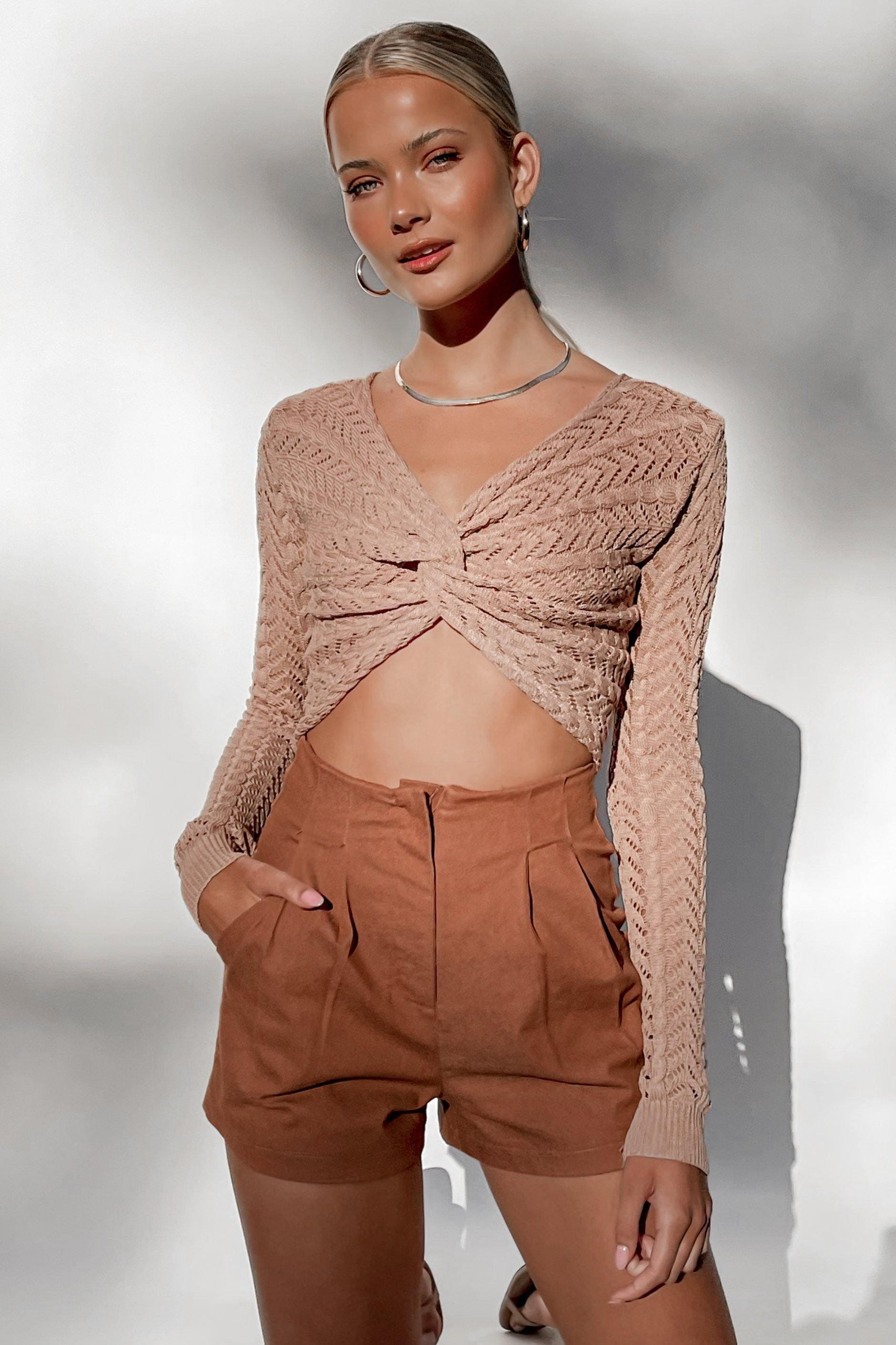 Bayla Top, BROWN, LONG SLEEVE, Sale, TOPS, Our New Bayla Top Is Now Only $43.00 Exclusive At Mishkah, Our New Bayla Top is now only $43.00-We Have The Latest Women's Tops @ Mishkah Online Fashion Boutique-MISHKAH