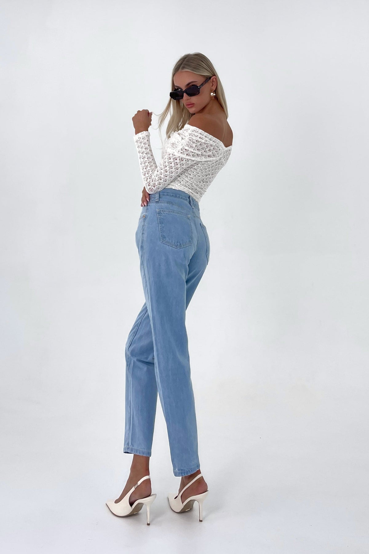 Charlie Jeans, BLUE, BOTTOMS, COTTON AND POLYESTER AND SPANDEX, DENIM, HIGH WAISTED JEANS, JEANS, new arrivals, , -MISHKAH