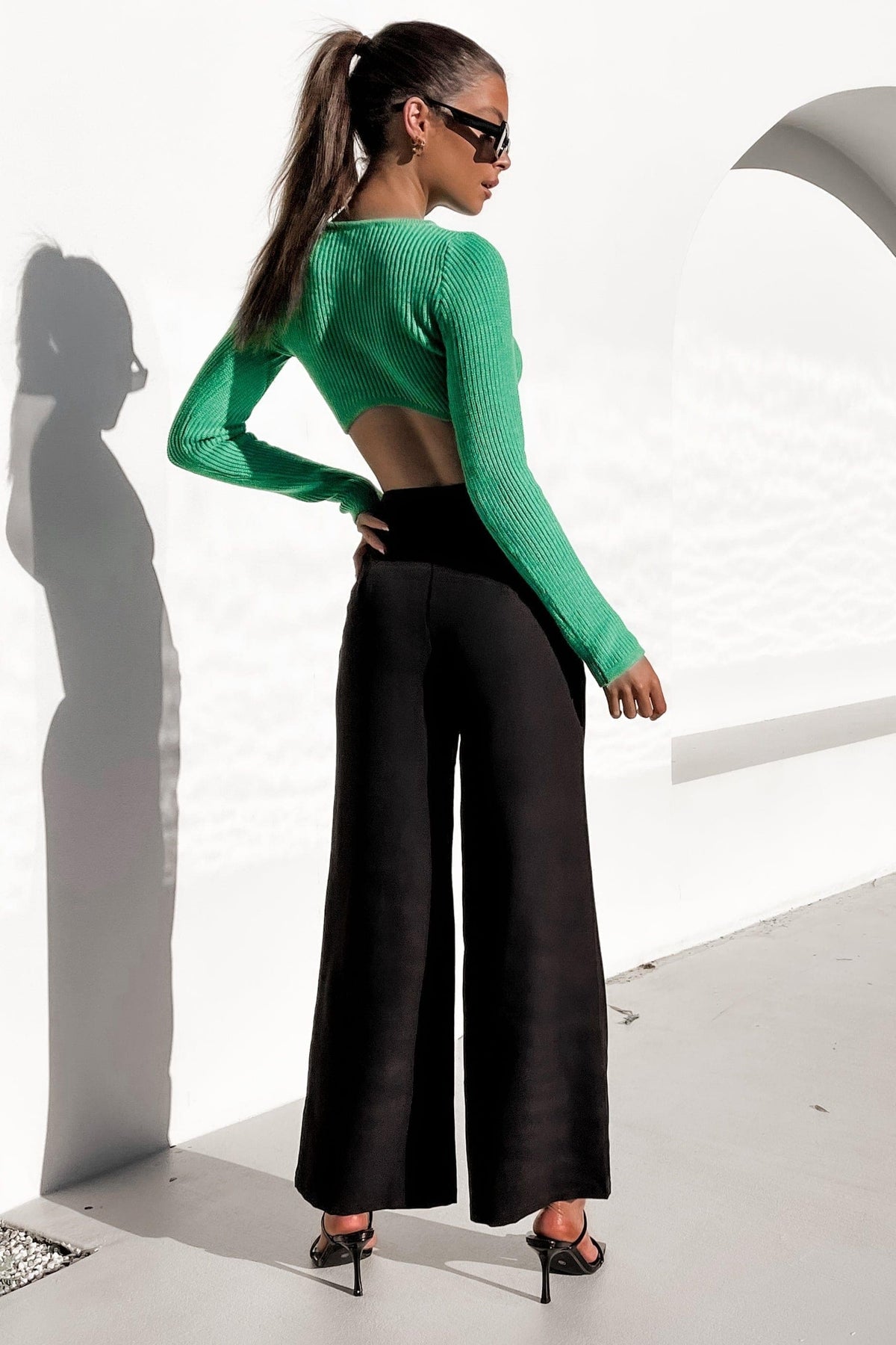 Covey Top, BASIC TOPS, CROP TOPS, GREEN, LONG SLEEVE, TOP, TOPS, VISCOSE &amp; POLYESTER &amp; NYLON, VISCOSE AND NYLON AND POLYESTER, Our New Covey Top Is Now Only $50.00 Exclusive At Mishkah, Our New Covey Top is now only $50.00-We Have The Latest Women&#39;s Tops @ Mishkah Online Fashion Boutique-MISHKAH