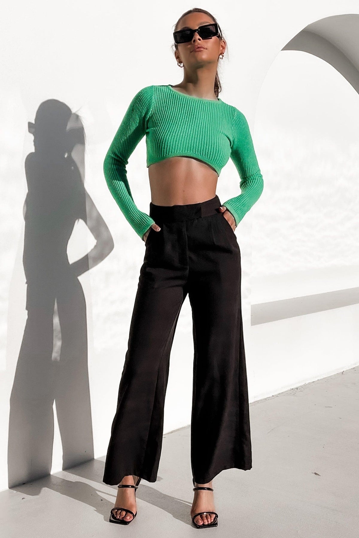 Covey Top, BASIC TOPS, CROP TOPS, GREEN, LONG SLEEVE, TOP, TOPS, VISCOSE &amp; POLYESTER &amp; NYLON, VISCOSE AND NYLON AND POLYESTER, Our New Covey Top Is Now Only $50.00 Exclusive At Mishkah, Our New Covey Top is now only $50.00-We Have The Latest Women&#39;s Tops @ Mishkah Online Fashion Boutique-MISHKAH