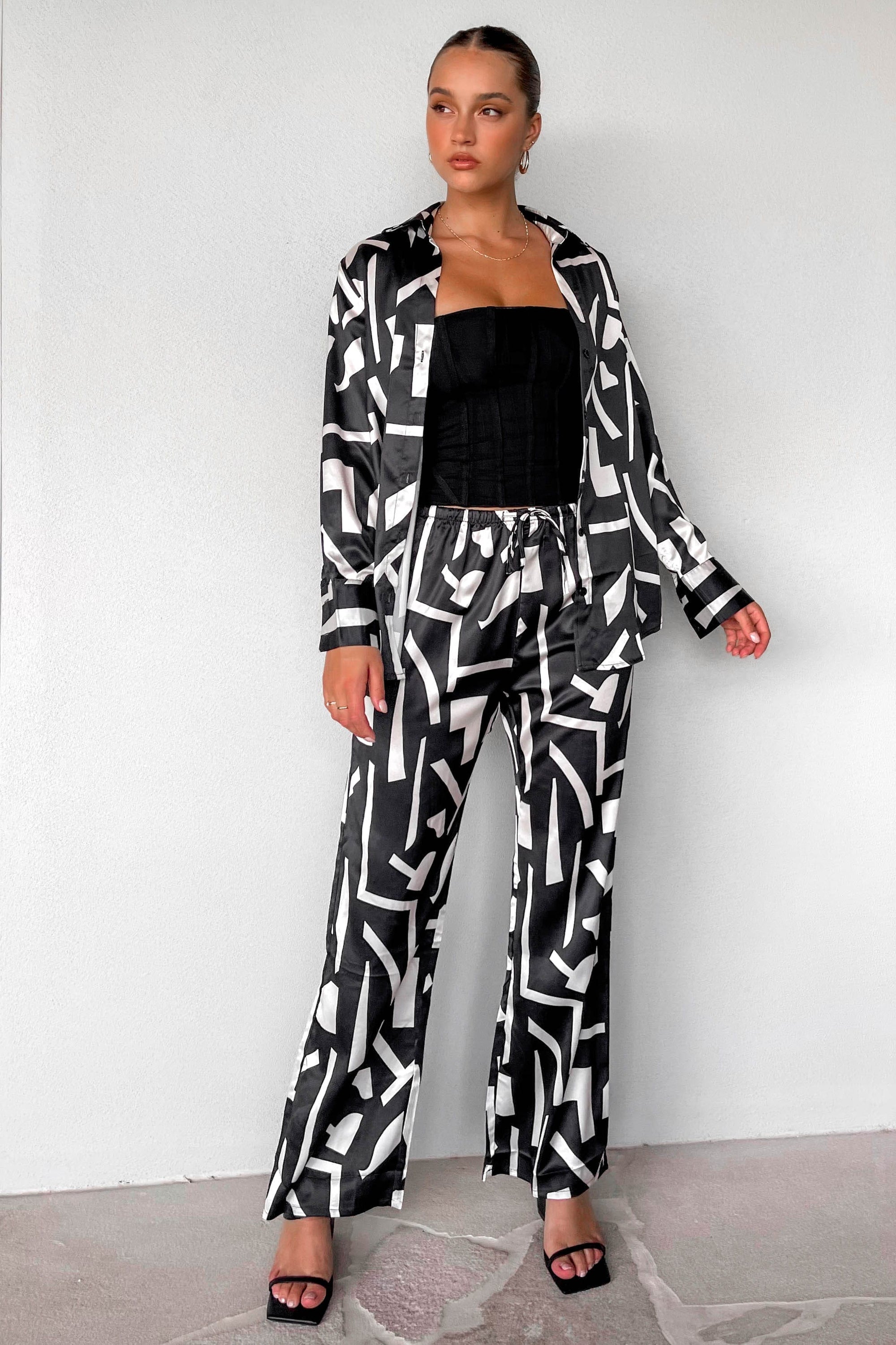 Needed Top, BLACK, BLACK AND WHITE, LONG SLEEVE, new arrivals, POLYESTER, SETS, TOP, TOPS, , -MISHKAH