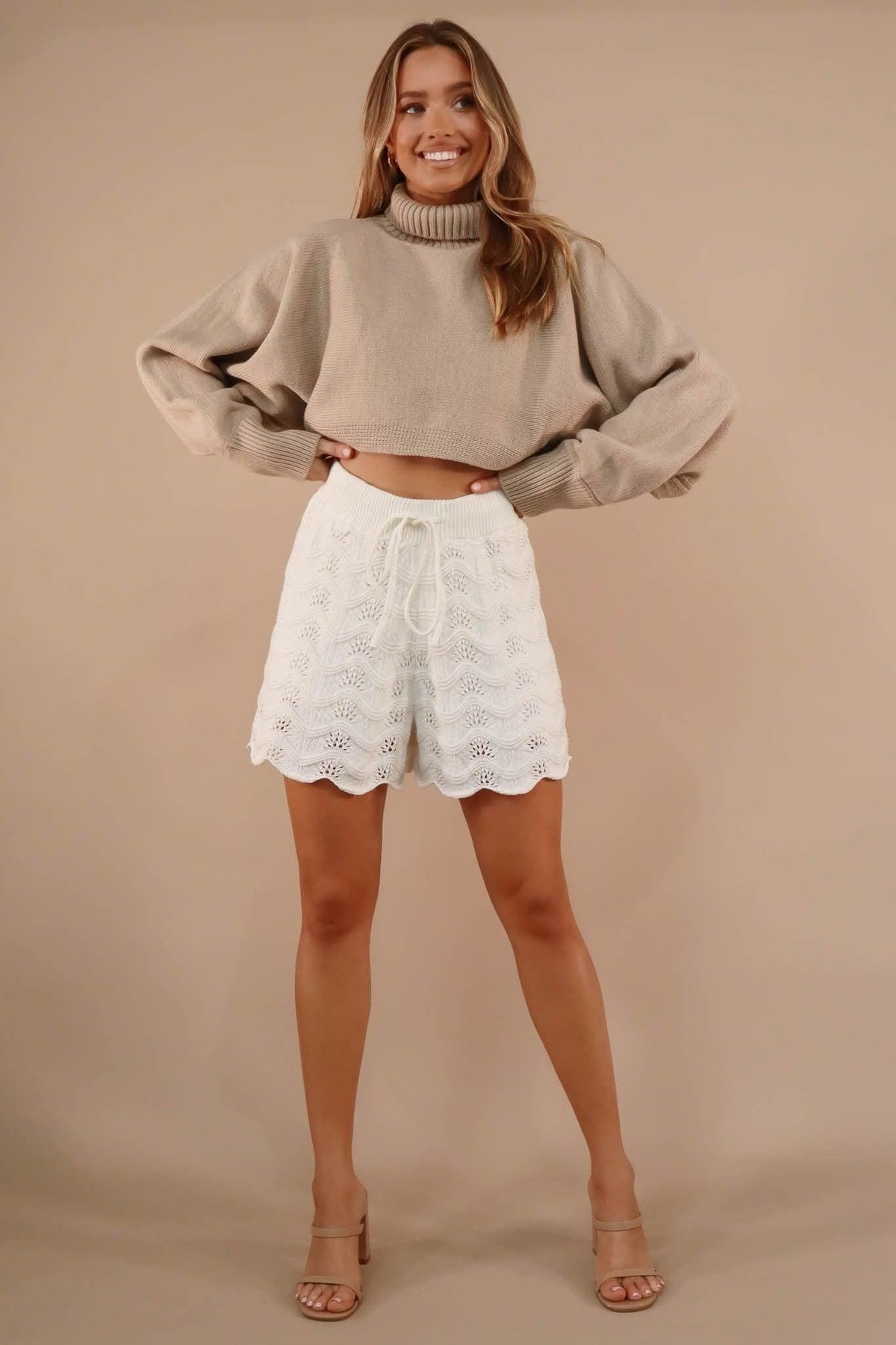 Talden Top, ACRYLIC, BEIGE, CROP TOPS, LONG SLEEVE, TOP, TOPS, Our New Talden Top Is Now Only $60.00 Exclusive At Mishkah, Our New Talden Top is now only $60.00-We Have The Latest Women&#39;s Tops @ Mishkah Online Fashion Boutique-MISHKAH