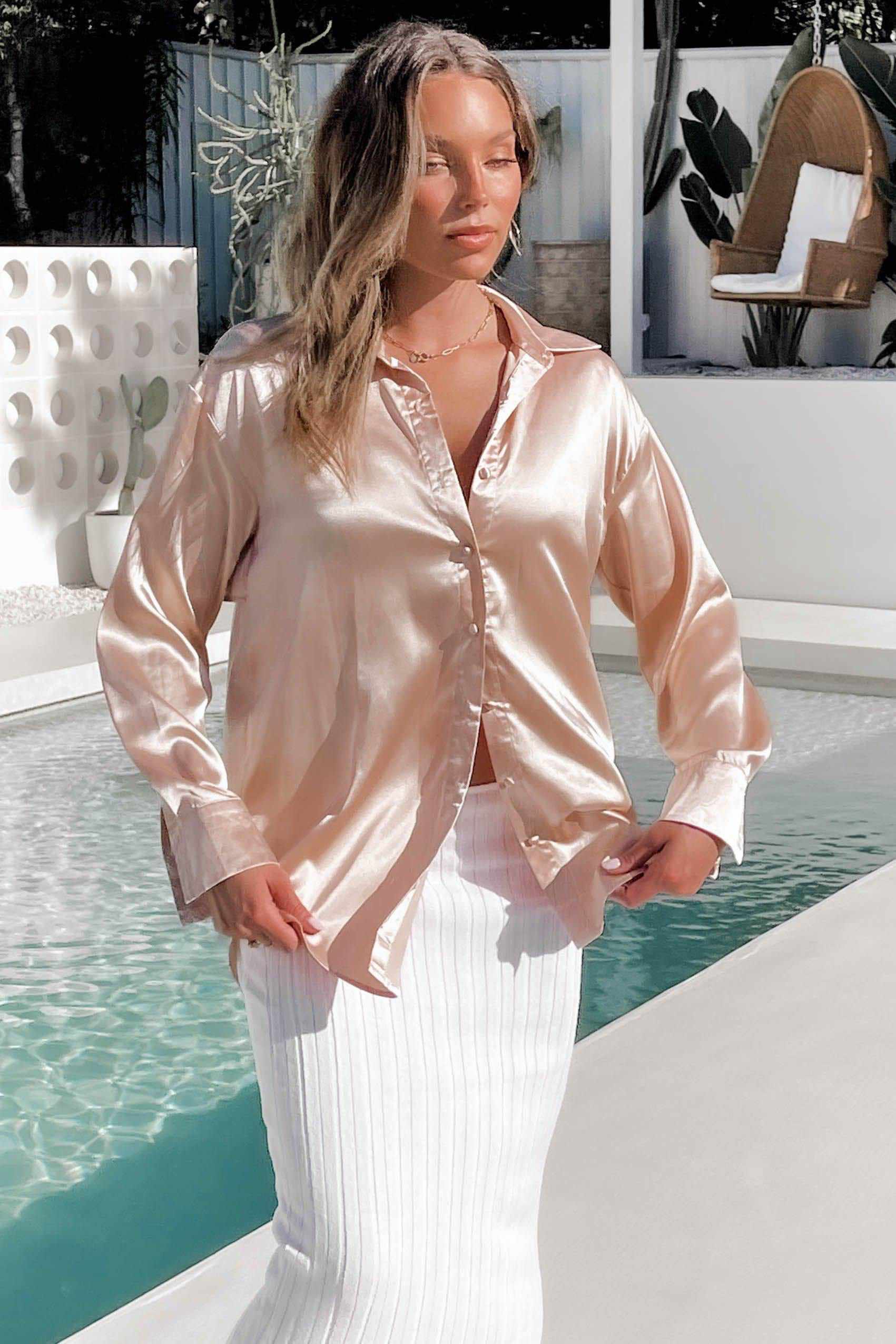 Torrance Top, BEIGE, LONG SLEEVE, POLYESTER, Sale, TOP, TOPS, Our New Torrance Top Is Now Only $51.00 Exclusive At Mishkah, Our New Torrance Top is now only $51.00-We Have The Latest Women's Tops @ Mishkah Online Fashion Boutique-MISHKAH