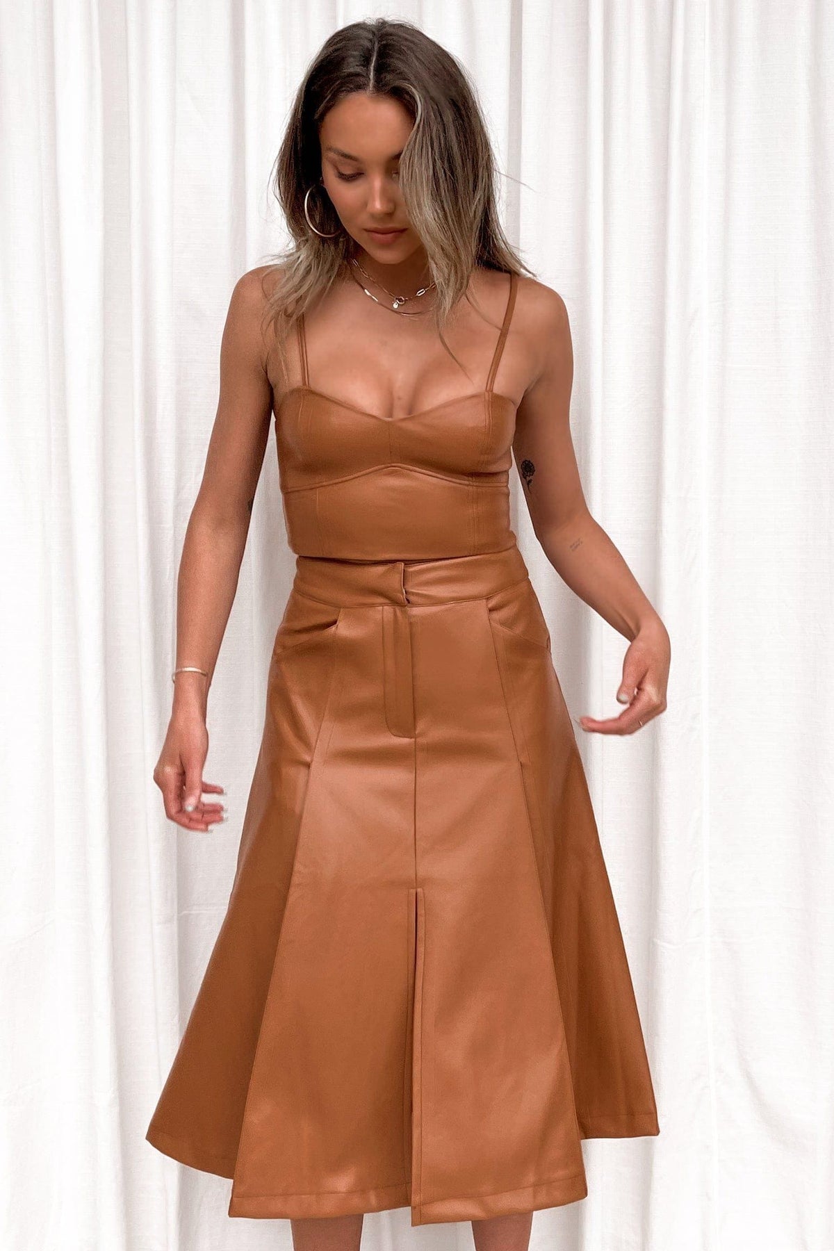 Addyson Skirt, BOTTOMS, BROWN, MIDI SKIRT, ORANGE, POLYESTER, Sale, SETS, SKIRTS, , Our New Addyson Skirt is only $71.00-We Have The Latest Pants | Shorts | Skirts @ Mishkah Online Fashion Boutique-MISHKAH