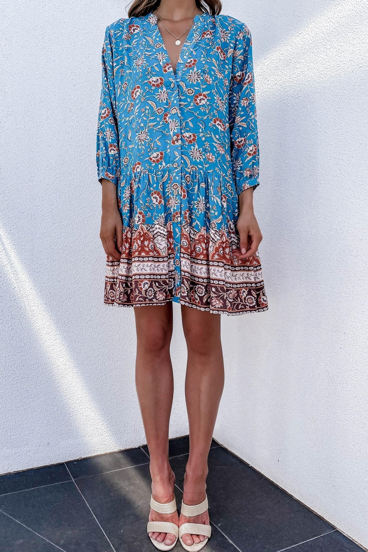 Adelaide Dress, BLUE, BOHO, BUTTON UP, DRESS, DRESSES, FESTIVAL, LONG SLEEVE, PAISLEY DRESS, PRINT, Adelaide Dress only $53.00 @ MISHKAH ONLINE FASHION BOUTIQUE, Shop The Latest Women&#39;s Dresses - Our New Adelaide Dress is only $53.00, @ MISHKAH ONLINE FASHION BOUTIQUE-MISHKAH