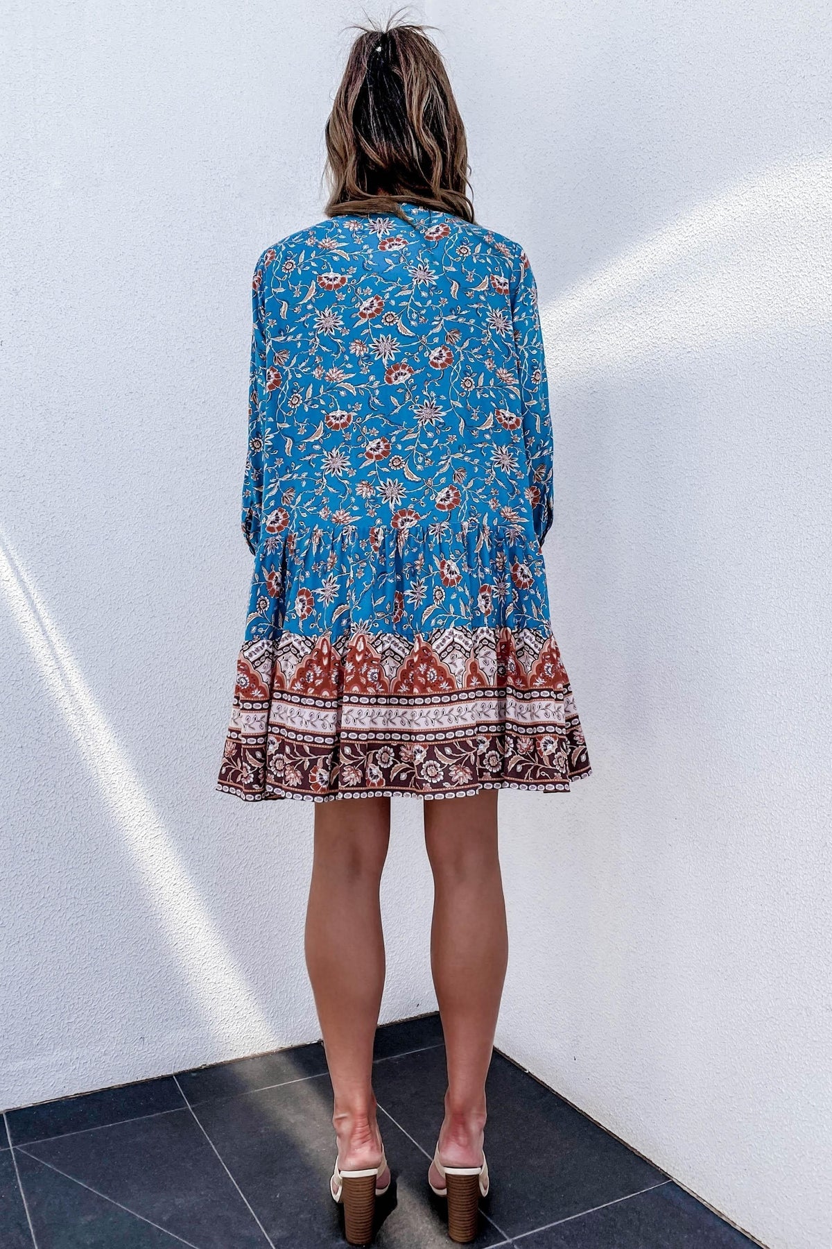 Adelaide Dress, BLUE, BOHO, BUTTON UP, DRESS, DRESSES, FESTIVAL, LONG SLEEVE, PAISLEY DRESS, PRINT, Adelaide Dress only $53.00 @ MISHKAH ONLINE FASHION BOUTIQUE, Shop The Latest Women&#39;s Dresses - Our New Adelaide Dress is only $53.00, @ MISHKAH ONLINE FASHION BOUTIQUE-MISHKAH