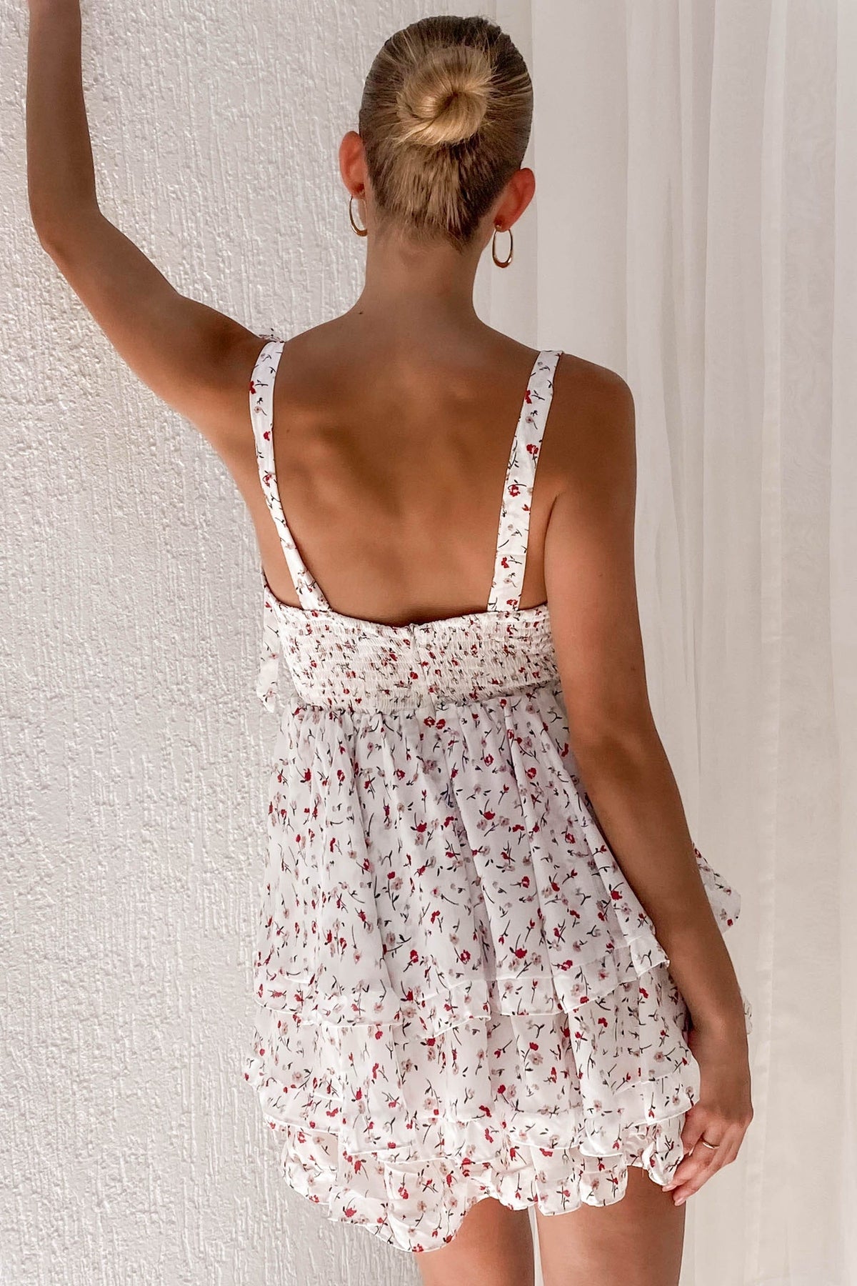 Adessa Dress, DRESS, DRESSES, FLORAL, FLORALS, MINI DRESS, new arrivals, POLYESTER, WHITE, , -MISHKAH