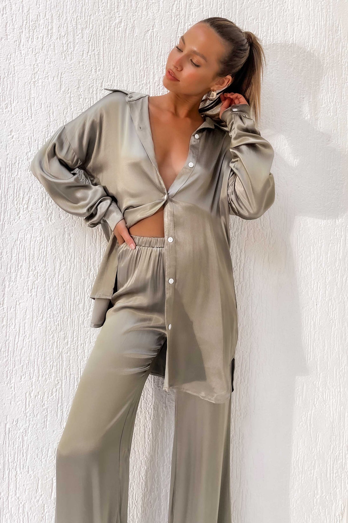 Admire Top, GREEN, LONG SLEEVE, NEW ARRIVALS, RAYON, SETS, TOP, TOPS, VISCOSE, Our New Admire Top Is Now Only $100.00 Exclusive At Mishkah, Our New Admire Top is now only $100.00-We Have The Latest Women&#39;s Tops @ Mishkah Online Fashion Boutique-MISHKAH