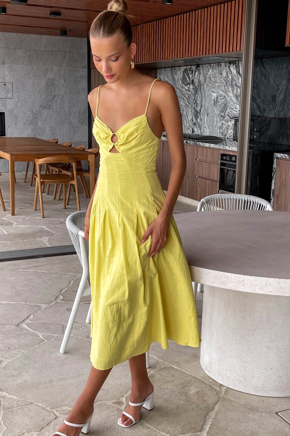 Alexanda Dress, COTTON, DRESS, DRESSES, MIDI DRESS, new arrivals, YELLOW, , -MISHKAH