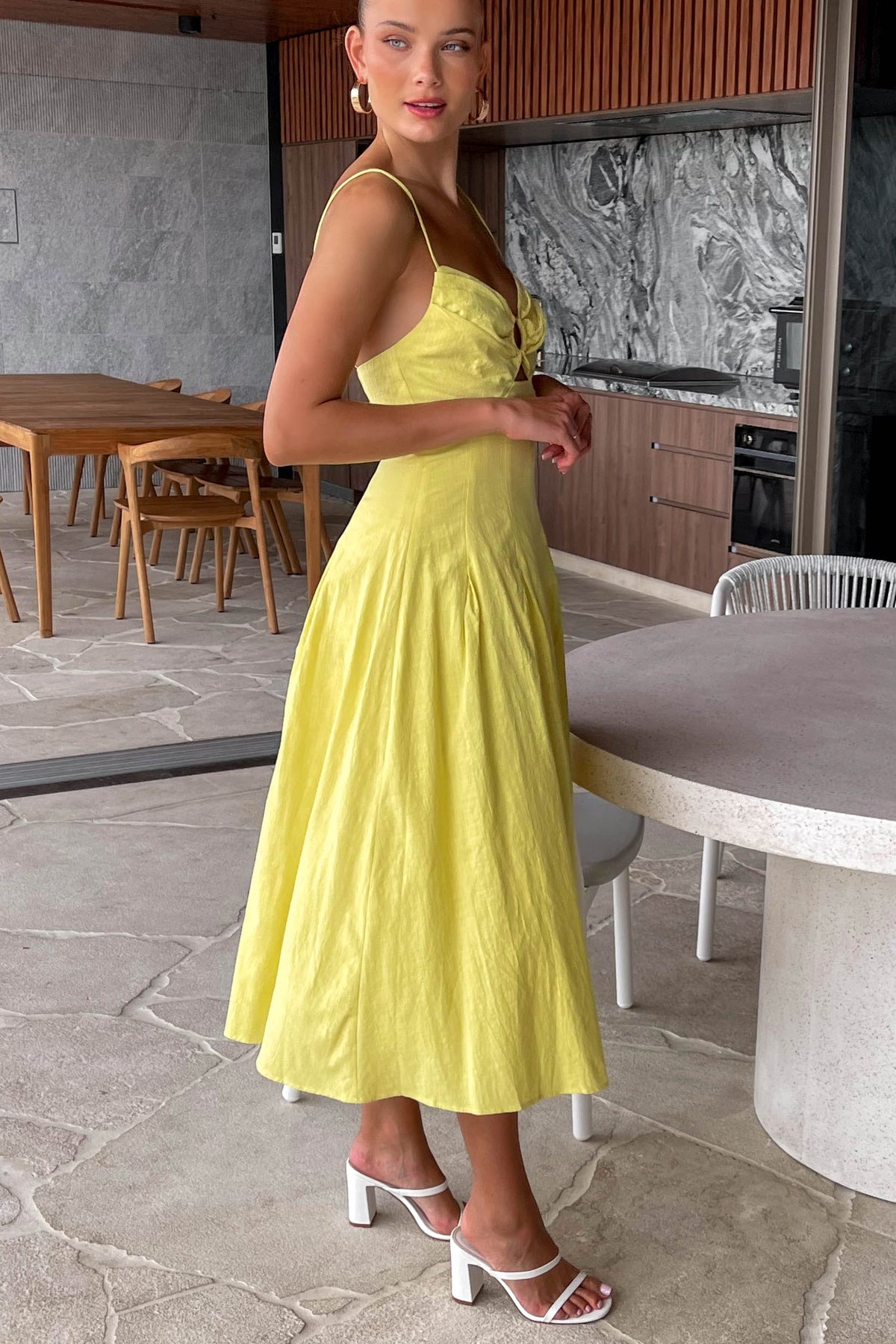 Alexanda Dress, COTTON, DRESS, DRESSES, MIDI DRESS, new arrivals, YELLOW, , -MISHKAH