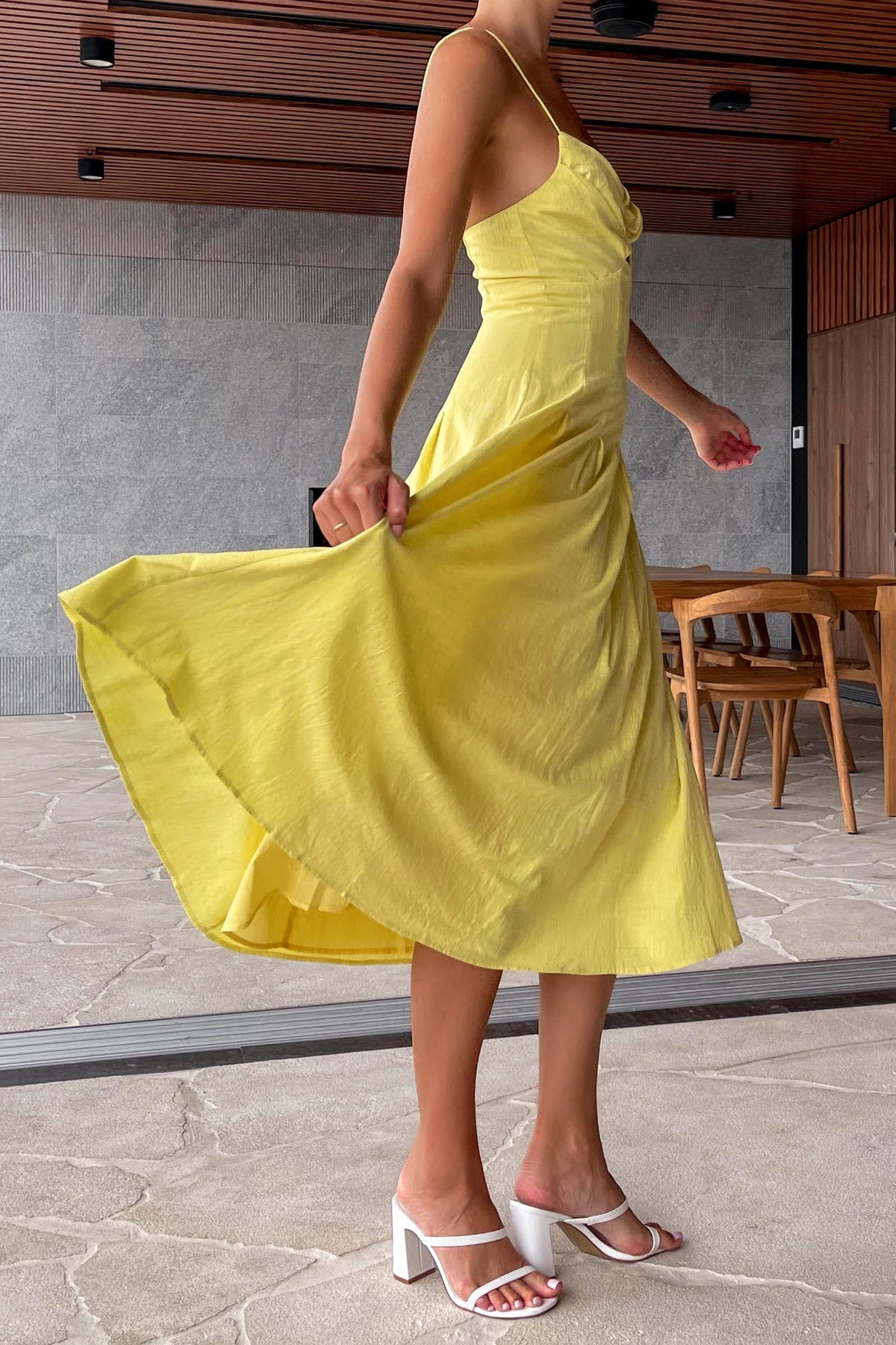 Alexanda Dress, COTTON, DRESS, DRESSES, MIDI DRESS, new arrivals, YELLOW, , -MISHKAH