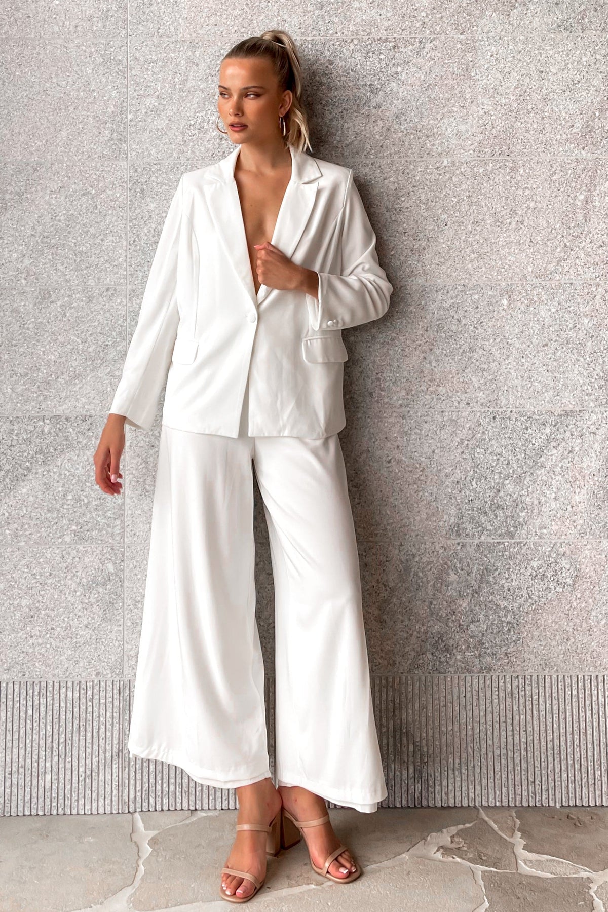 Alexandra Pants, BOTTOMS, new arrivals, PANTS, POLYESTER, WHITE, , -MISHKAH