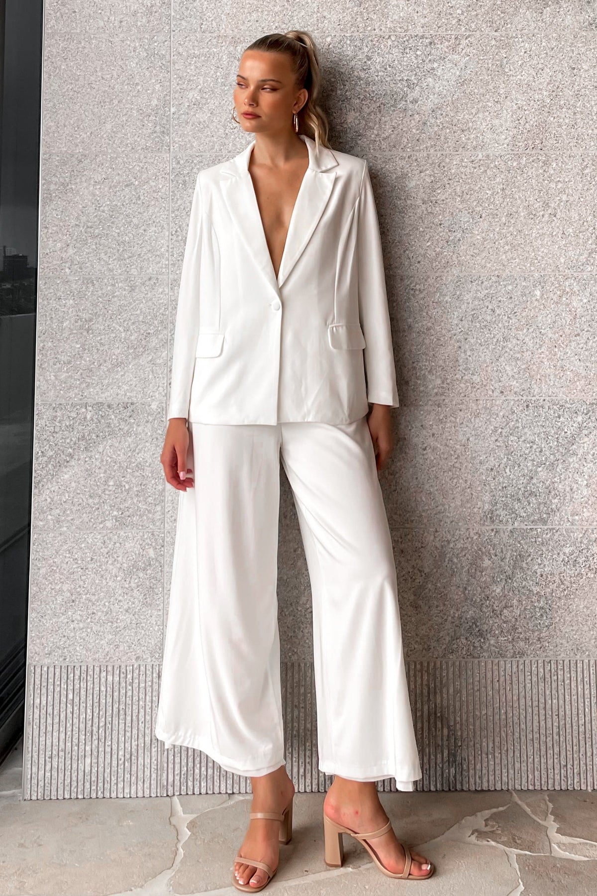 Alexandra Pants, BOTTOMS, new arrivals, PANTS, POLYESTER, WHITE, , -MISHKAH