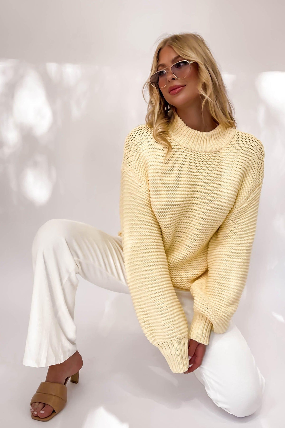 Alicia Top, ACRYLIC &amp; COTTON, ACRYLIC AND COTTON, COTTON &amp; ACRYLIC, COTTON AND ACRYLIC, LONG SLEEVE, new arrivals, YELLOW, , -MISHKAH