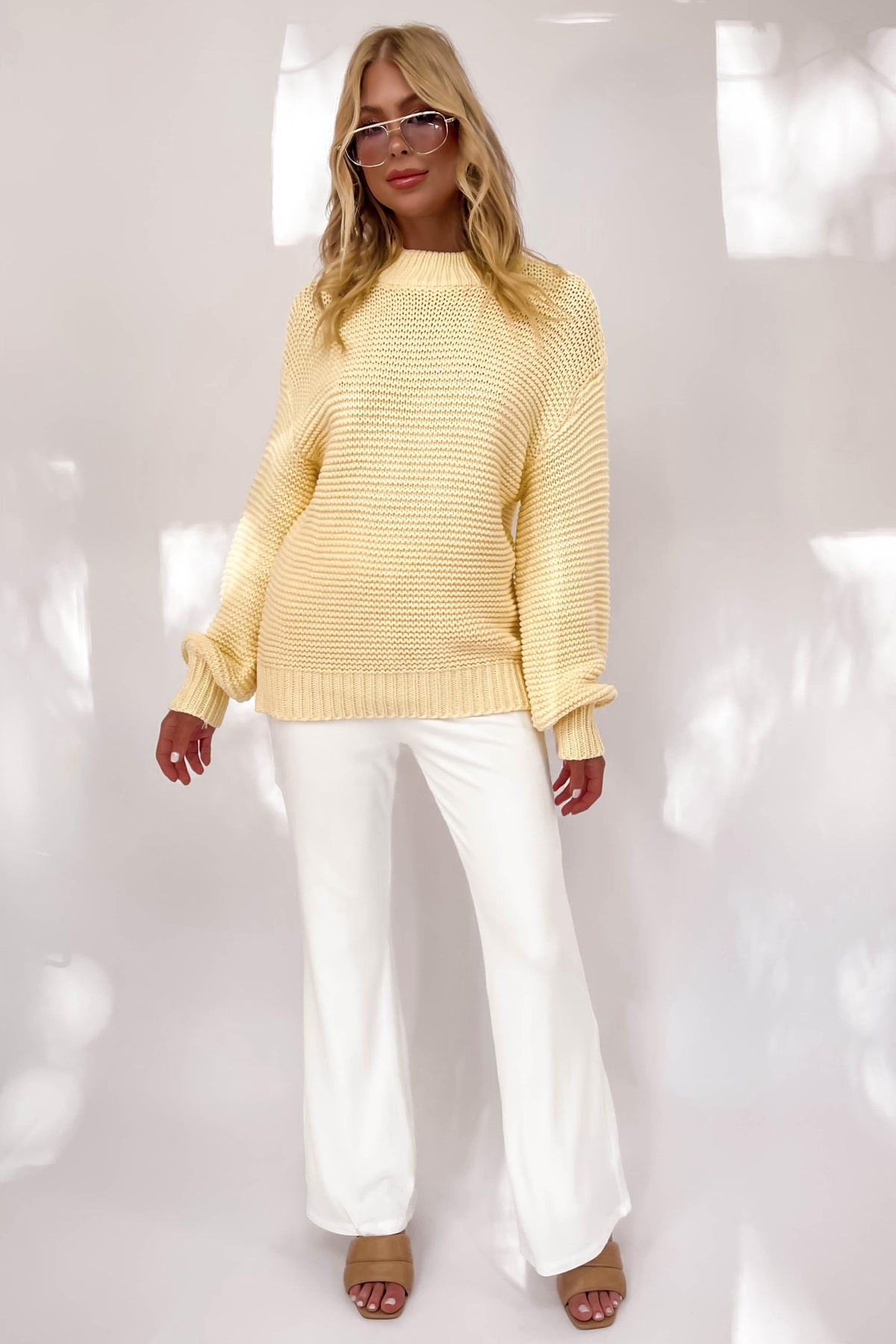 Alicia Top, ACRYLIC &amp; COTTON, ACRYLIC AND COTTON, COTTON &amp; ACRYLIC, COTTON AND ACRYLIC, LONG SLEEVE, new arrivals, YELLOW, , -MISHKAH