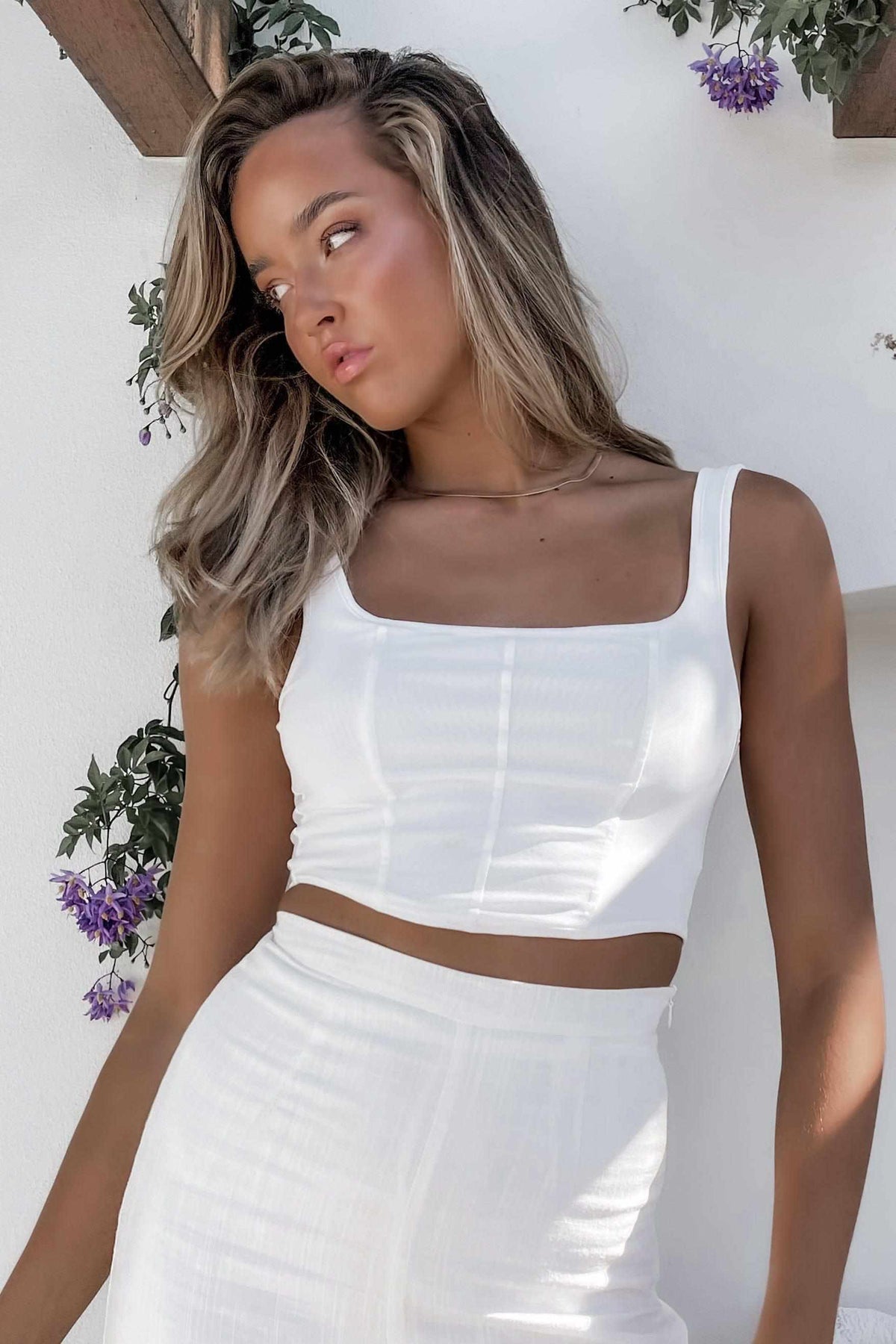 Alomia Top, BASIC TOPS, COTTON &amp; POLYESTER, COTTON AND POLYESTER, CROP TOPS, POLYESTER &amp; COTTON, POLYESTER AND COTTON, SALE, TOP, TOPS, WHITE, Our New Alomia Top Is Now Only $41.00 Exclusive At Mishkah, Our New Alomia Top is now only $41.00-We Have The Latest Women&#39;s Tops @ Mishkah Online Fashion Boutique-MISHKAH