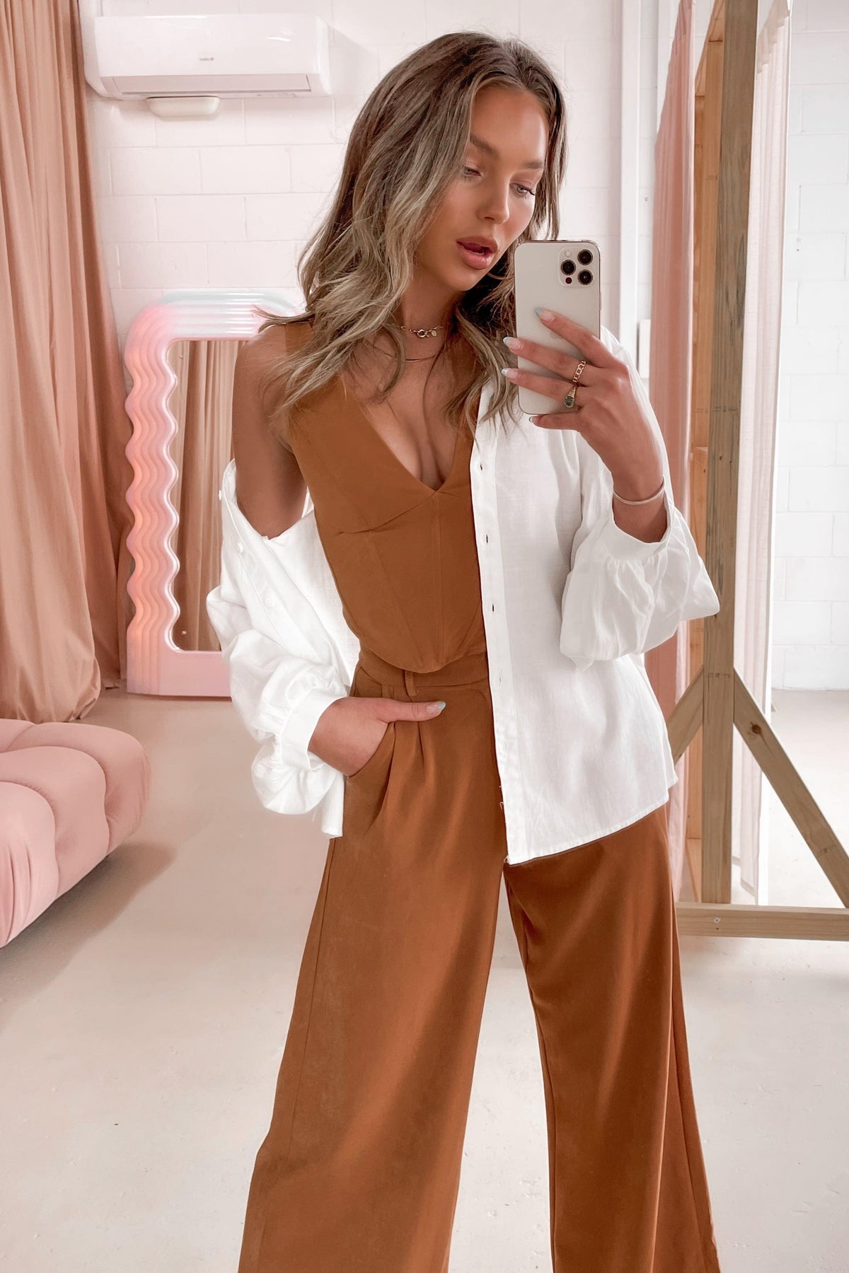 Alston Top, BASICS, BROWN, POLYESTER, Sale, SPANDEX, TOP, Our New Alston Top Is Now Only $53.00 Exclusive At Mishkah, Our New Alston Top is now only $53.00-We Have The Latest Women&#39;s Tops @ Mishkah Online Fashion Boutique-MISHKAH