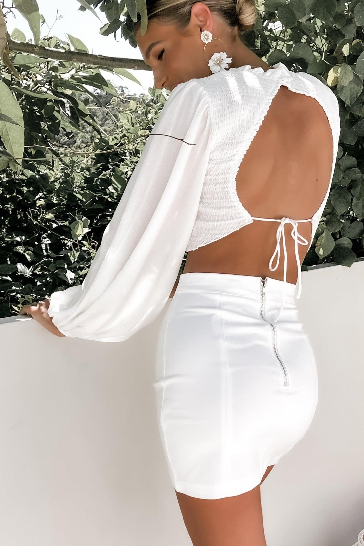 Arielia Top, CROP TOPS, LONG SLEEVE, POLYESTER, Sale, TOP, TOPS, WHITE, Our New Arielia Top Is Now Only $51.00 Exclusive At Mishkah, Our New Arielia Top is now only $51.00-We Have The Latest Women&#39;s Tops @ Mishkah Online Fashion Boutique-MISHKAH