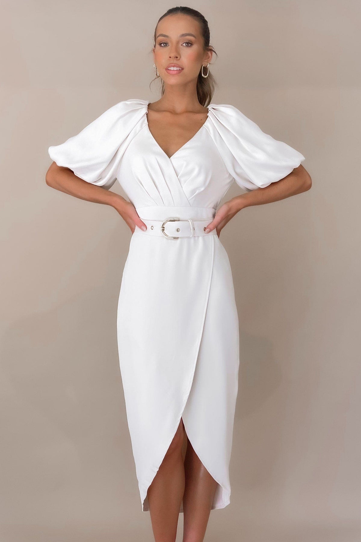 Avanie Dress, BEIGE, DRESS, DRESSES, LONG SLEEVE, MIDI DRESS, new arrivals, POLYESTER &amp; SPANDEX, POLYESTER AND SPANDEX, SPANDEX &amp; POLYESTER, SPANDEX AND POLYESTER, , -MISHKAH