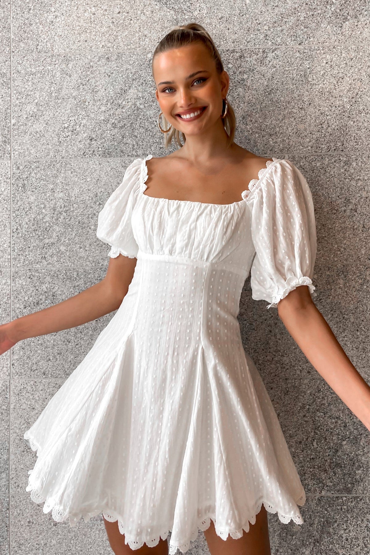 Avril Dress, COTTON, DRESS, DRESSES, MINI DRESS, new arrivals, WHITE, , -MISHKAH