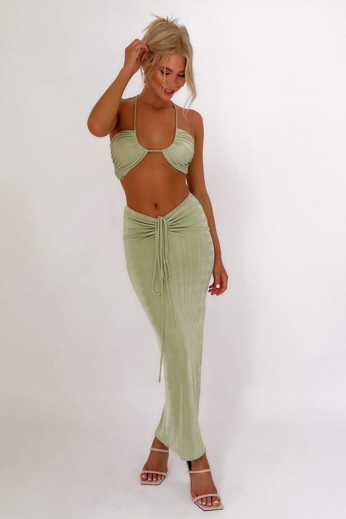 Ayrah Top, CROP TOPS, GREEN, POLYESTER &amp; SPANDEX, POLYESTER AND SPANDEX, Sale, SPANDEX &amp; POLYESTER, SPANDEX AND POLYESTER, TOP, TOPS, Our New Ayrah Top Is Now Only $41.00 Exclusive At Mishkah, Our New Ayrah Top is now only $41.00-We Have The Latest Women&#39;s Tops @ Mishkah Online Fashion Boutique-MISHKAH