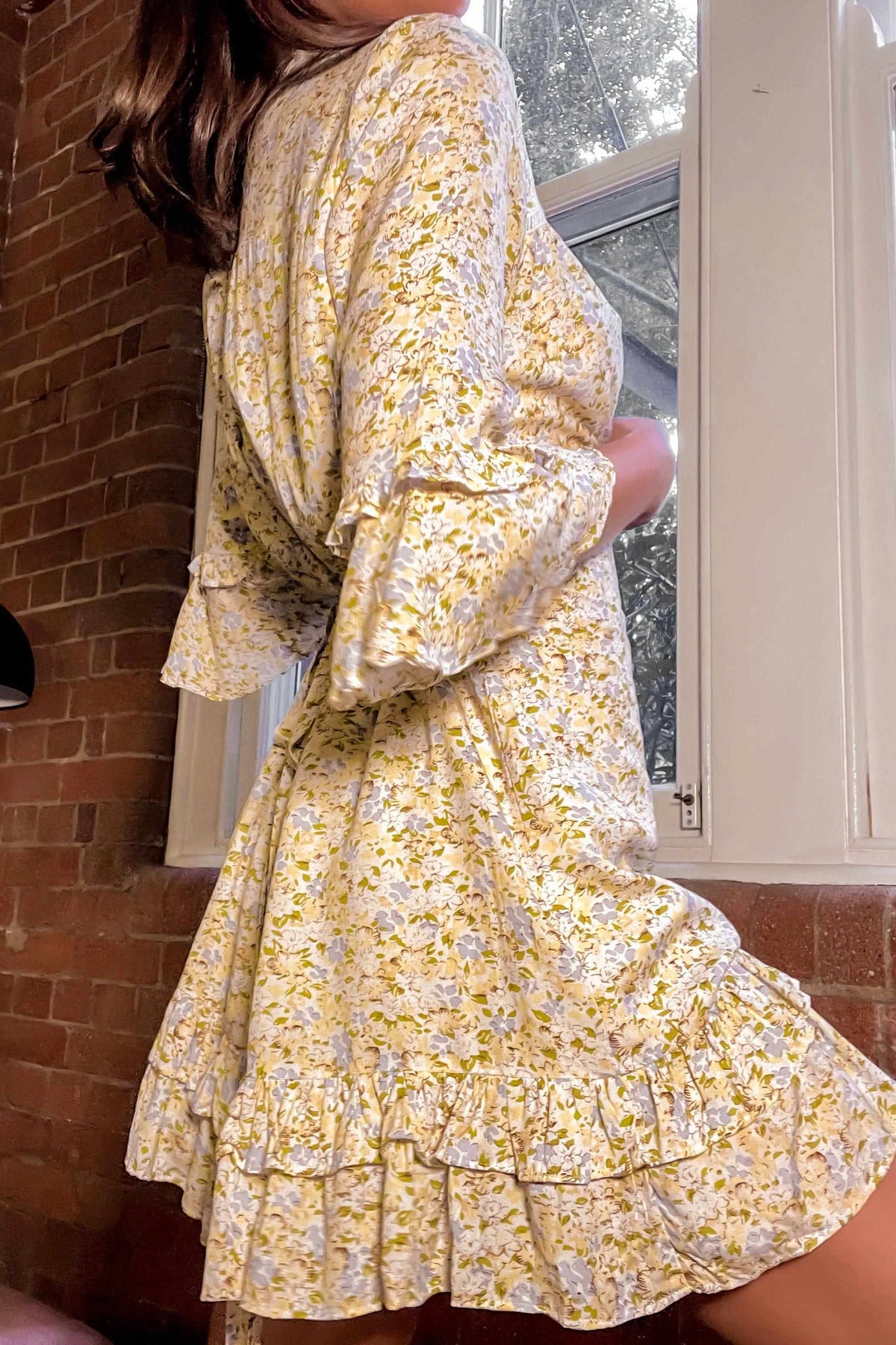 Bekah Dress, COTTON, DRESS, DRESSES, FLORAL, PRINT, RUFFLE, VINTAGE, WAIST TIE, YELLOW, Bekah Dress only $61.00 @ MISHKAH ONLINE FASHION BOUTIQUE, Shop The Latest Women&#39;s Dresses - Our New Bekah Dress is only $61.00, @ MISHKAH ONLINE FASHION BOUTIQUE-MISHKAH