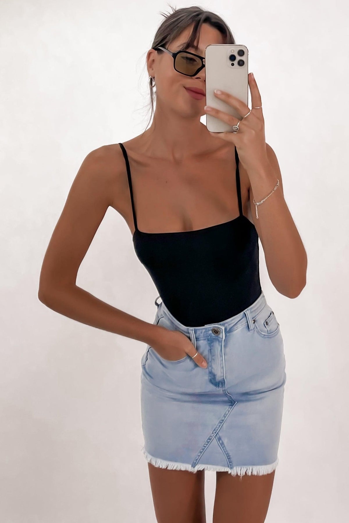 Candie Skirt, BLUE, BOTTOMS, COTTON, DENIM, ELASTANE, Sale, SKIRTS, , Our New Candie Skirt is only $51.00-We Have The Latest Pants | Shorts | Skirts @ Mishkah Online Fashion Boutique-MISHKAH