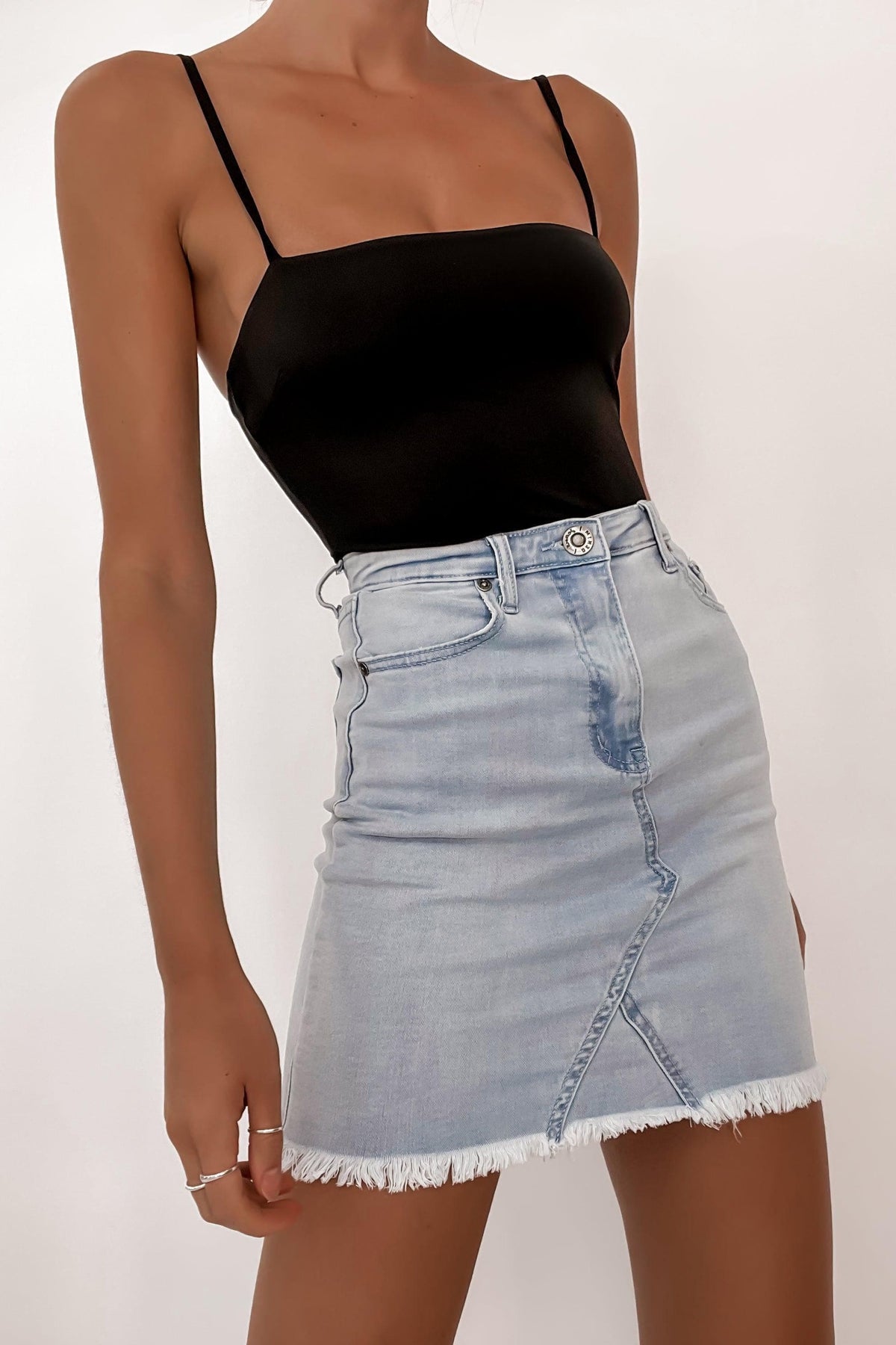 Candie Skirt, BLUE, BOTTOMS, COTTON, DENIM, ELASTANE, Sale, SKIRTS, , Our New Candie Skirt is only $51.00-We Have The Latest Pants | Shorts | Skirts @ Mishkah Online Fashion Boutique-MISHKAH