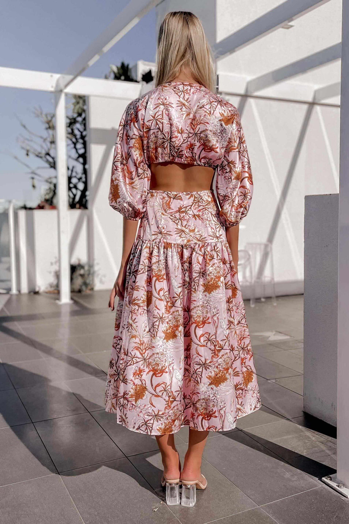 Carmito Dress, CUT OUT, DRESS, DRESSES, FLORAL, MIDI DRESS, PINK, PRINT, Sale, SILKY, SPECIAL OCCASION, Carmito Dress only $79.00 @ MISHKAH ONLINE FASHION BOUTIQUE, Shop The Latest Women&#39;s Dresses - Our New Carmito Dress is only $79.00, @ MISHKAH ONLINE FASHION BOUTIQUE-MISHKAH