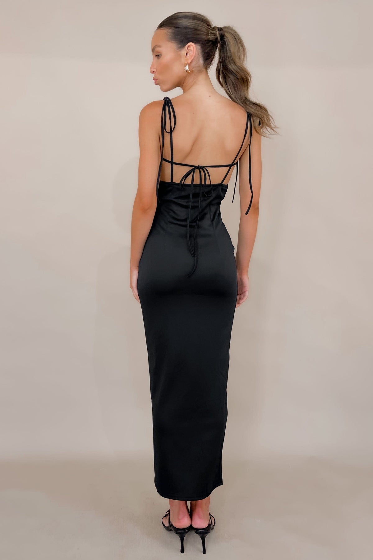 Cassian Dress, BLACK, BODYCON, DRESS, DRESSES, ELASTANE AND POLYESTER, MAXI DRESS, MIDI DRESS, new arrivals, POLYESTER &amp; ELASTANE, POLYESTER AND ELASTANE, , -MISHKAH