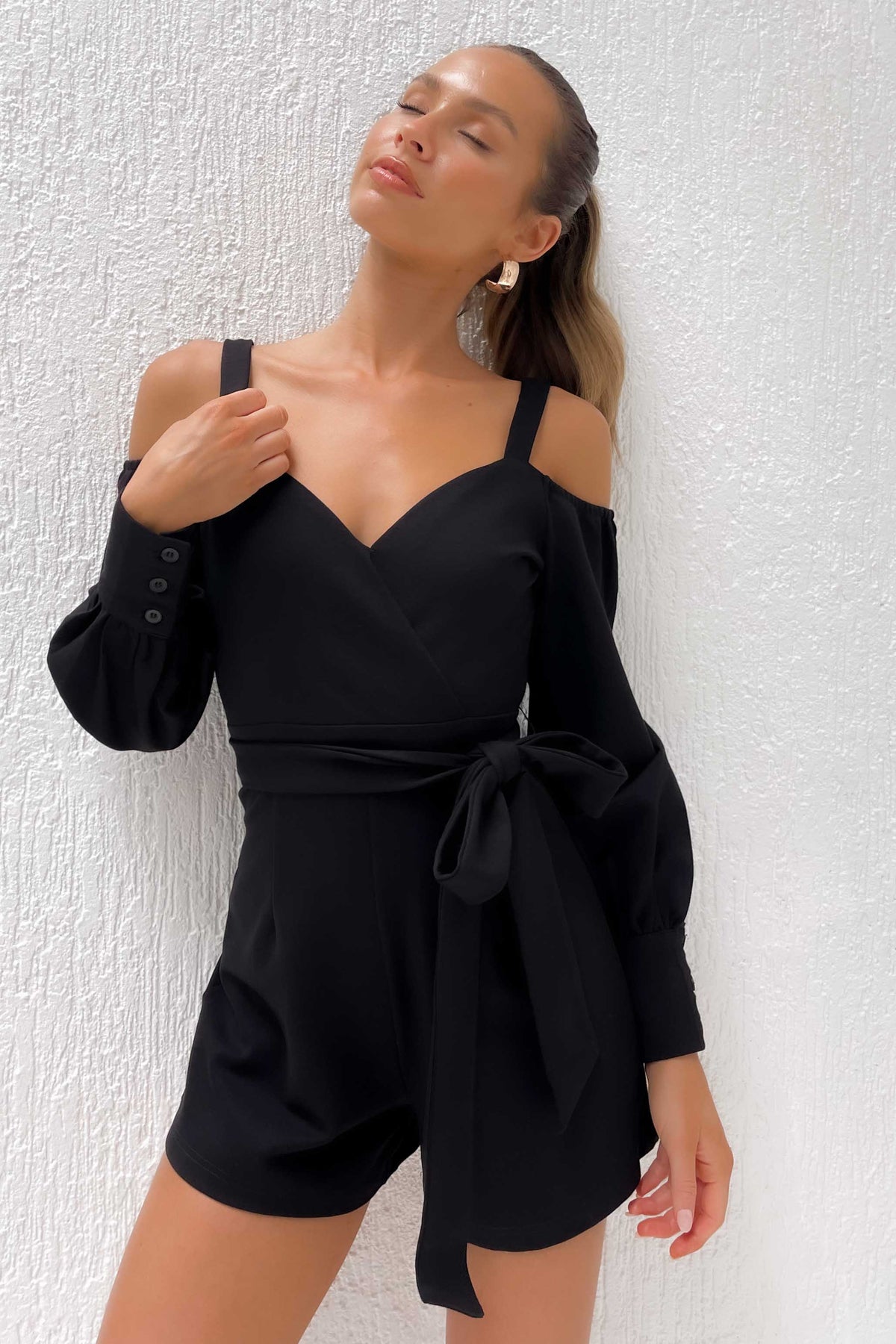 Changing Playsuit, BLACK, LONG SLEEVE, new arrivals, PLAYSUIT, PLAYSUITS, SPANDEX &amp; NYLON &amp; RAYON, SPANDEX AND NYLON AND RAYON, , -MISHKAH