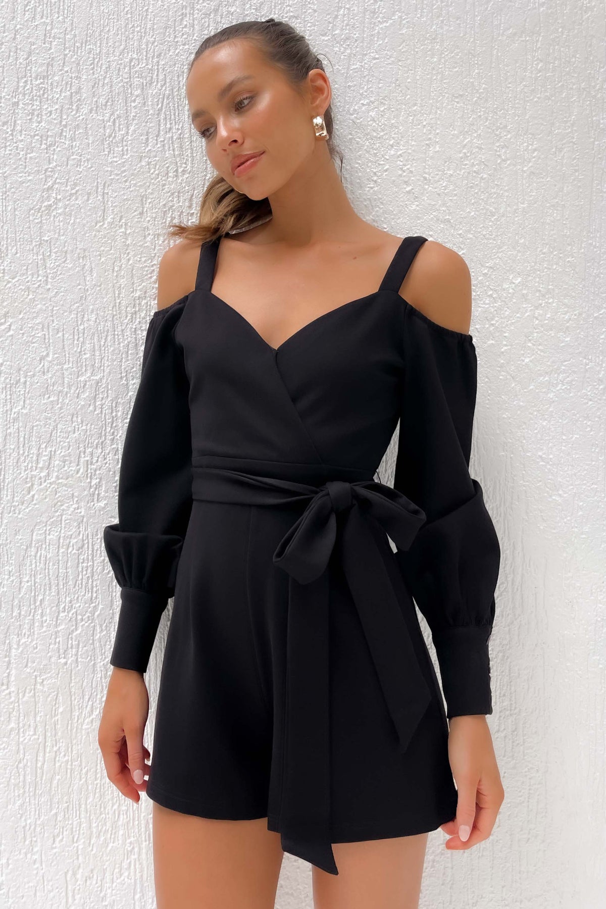 Changing Playsuit, BLACK, LONG SLEEVE, new arrivals, PLAYSUIT, PLAYSUITS, SPANDEX &amp; NYLON &amp; RAYON, SPANDEX AND NYLON AND RAYON, , -MISHKAH
