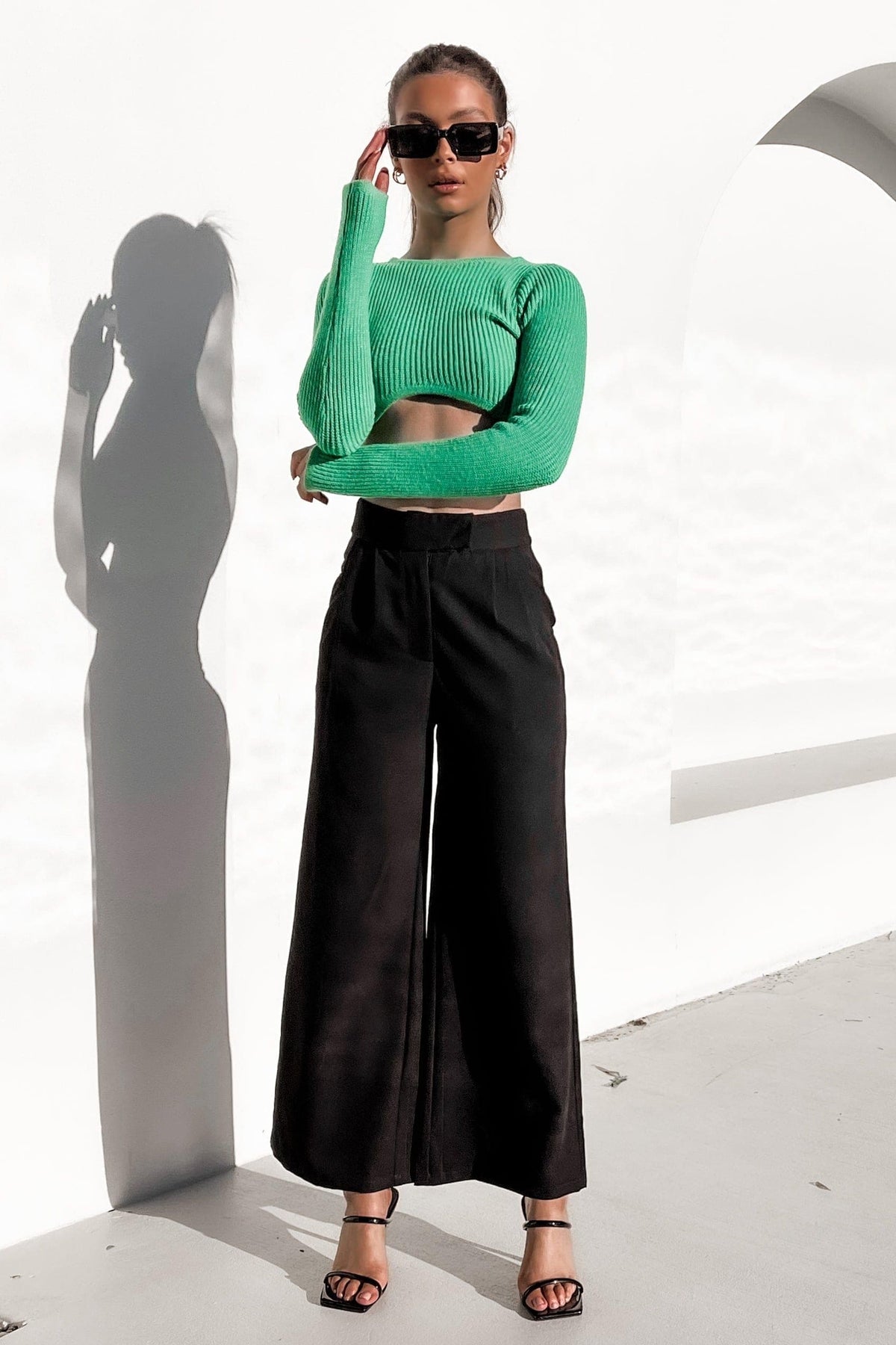 Covey Top, BASIC TOPS, CROP TOPS, GREEN, LONG SLEEVE, TOP, TOPS, VISCOSE &amp; POLYESTER &amp; NYLON, VISCOSE AND NYLON AND POLYESTER, Our New Covey Top Is Now Only $50.00 Exclusive At Mishkah, Our New Covey Top is now only $50.00-We Have The Latest Women&#39;s Tops @ Mishkah Online Fashion Boutique-MISHKAH