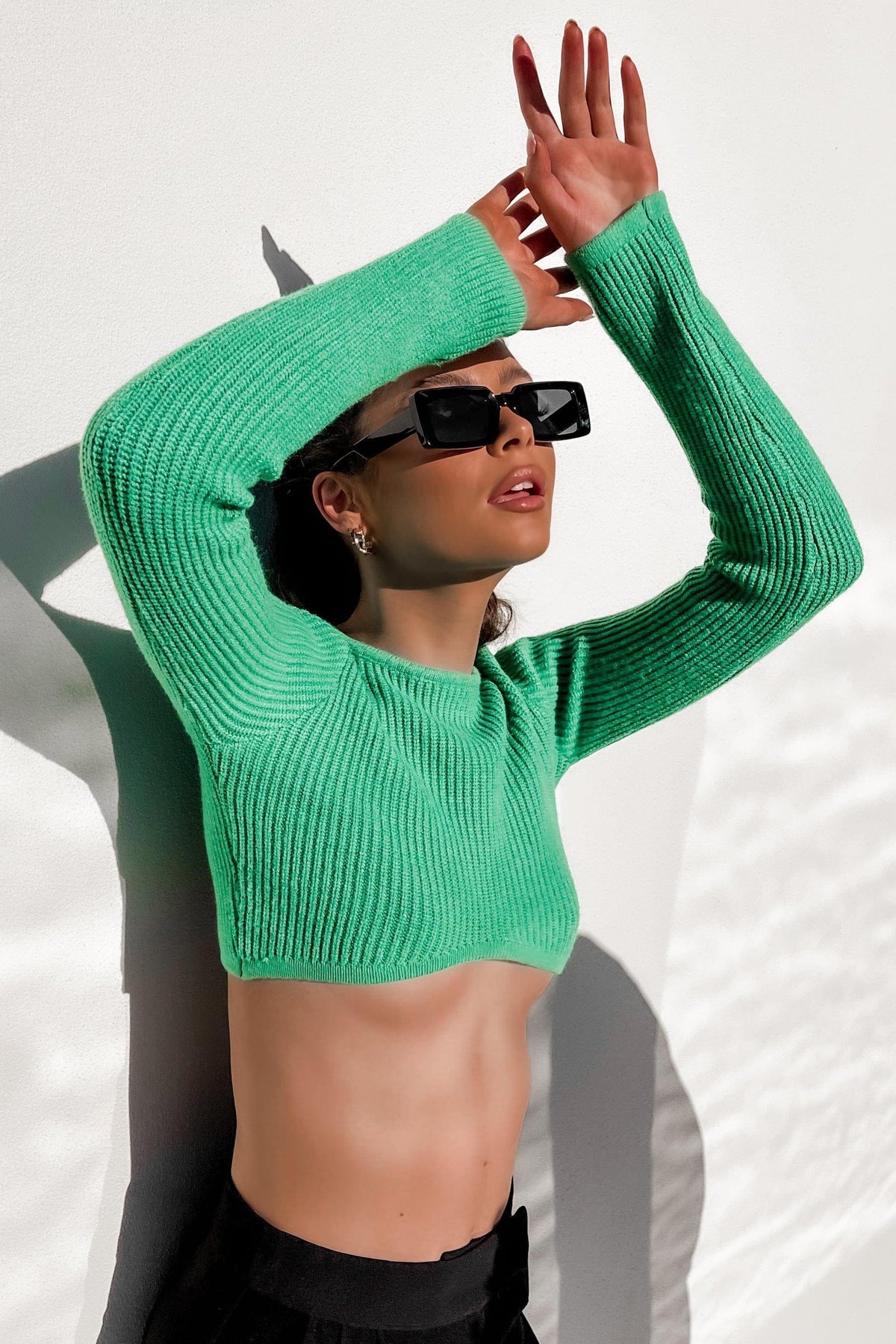 Covey Top, BASIC TOPS, CROP TOPS, GREEN, LONG SLEEVE, TOP, TOPS, VISCOSE &amp; POLYESTER &amp; NYLON, VISCOSE AND NYLON AND POLYESTER, Our New Covey Top Is Now Only $50.00 Exclusive At Mishkah, Our New Covey Top is now only $50.00-We Have The Latest Women&#39;s Tops @ Mishkah Online Fashion Boutique-MISHKAH