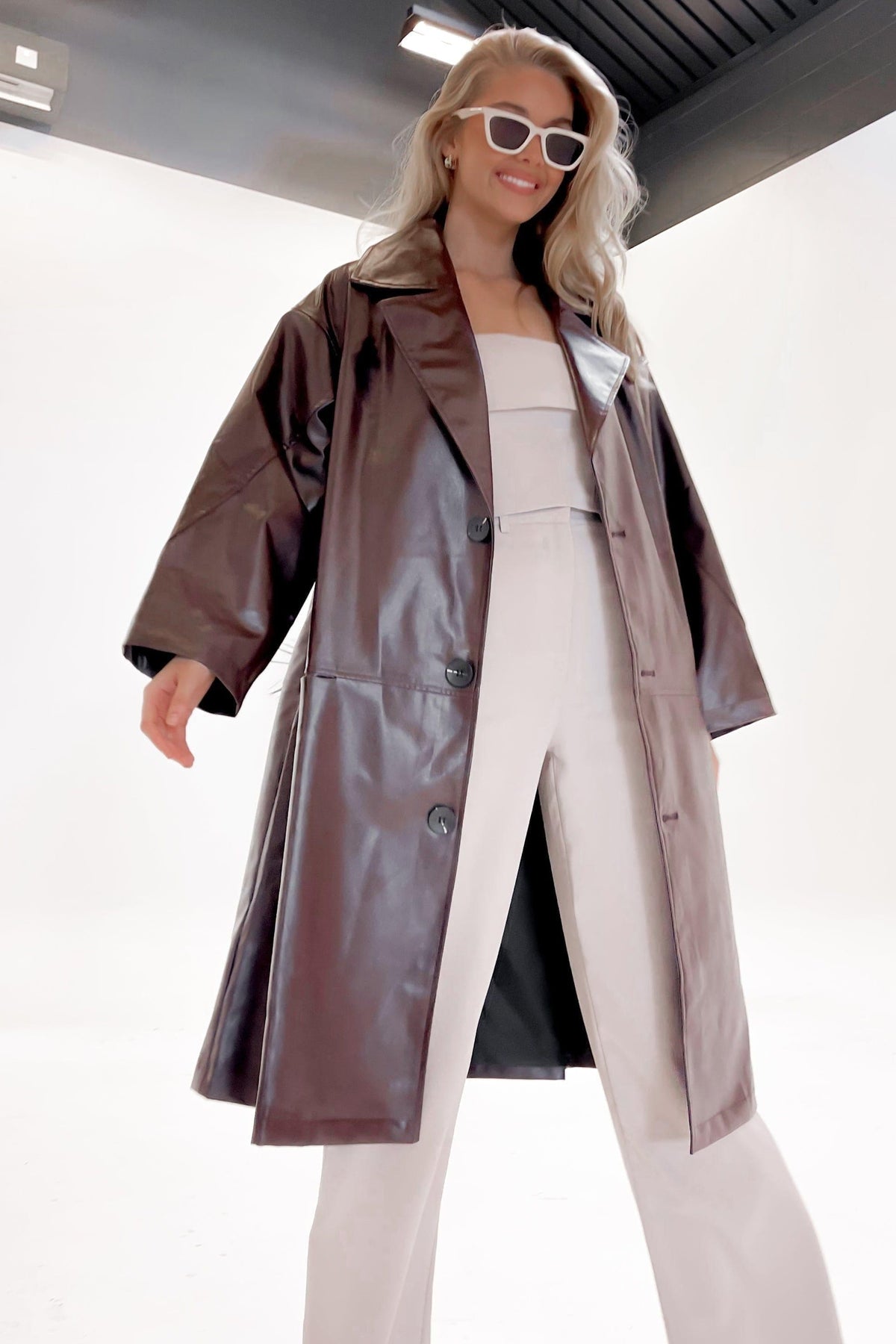 Daytona Jacket, BROWN, JACKETS, LONG SLEEVE, POLYESTER, PU, , -MISHKAH