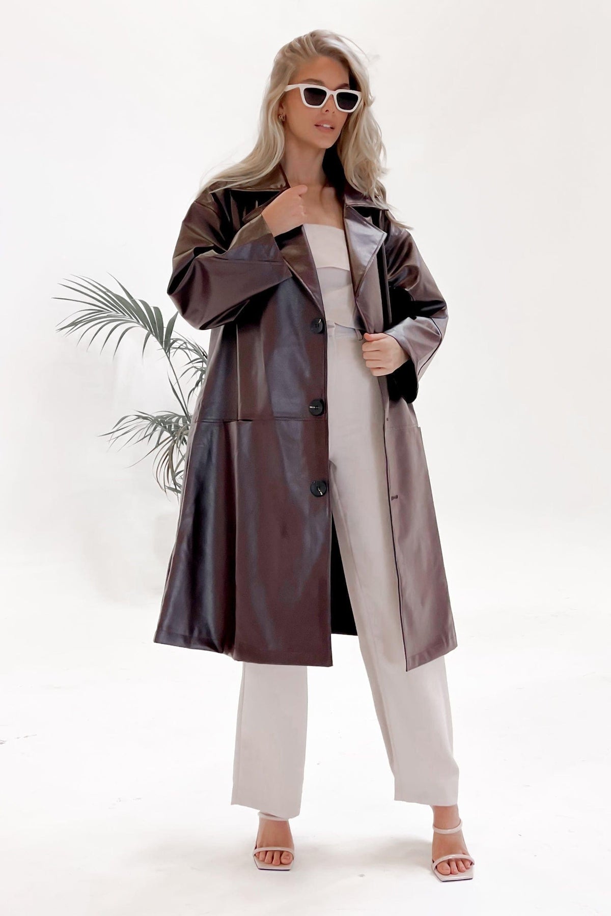 Daytona Jacket, BROWN, JACKETS, LONG SLEEVE, POLYESTER, PU, , -MISHKAH