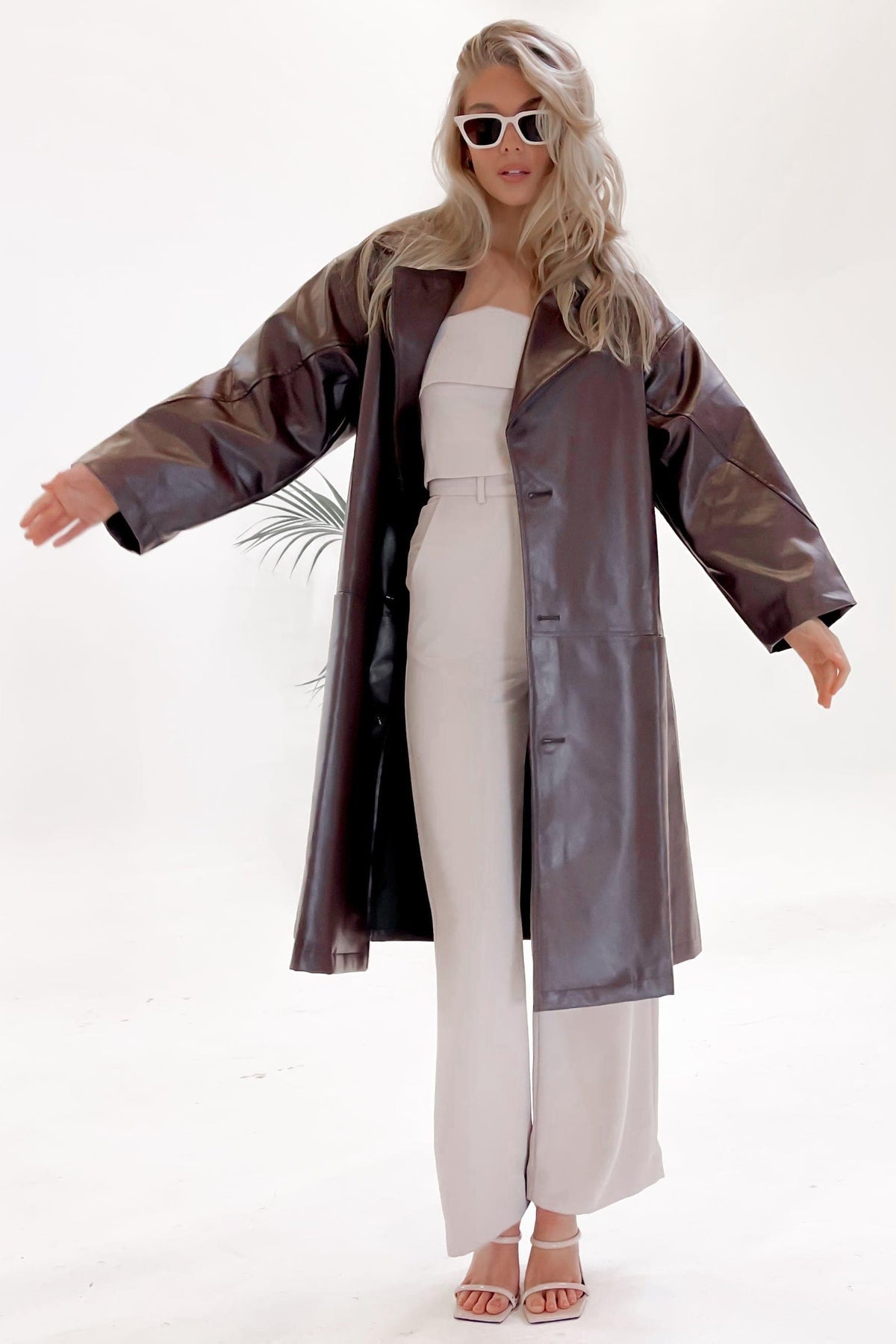 Daytona Jacket, BROWN, JACKETS, LONG SLEEVE, POLYESTER, PU, , -MISHKAH