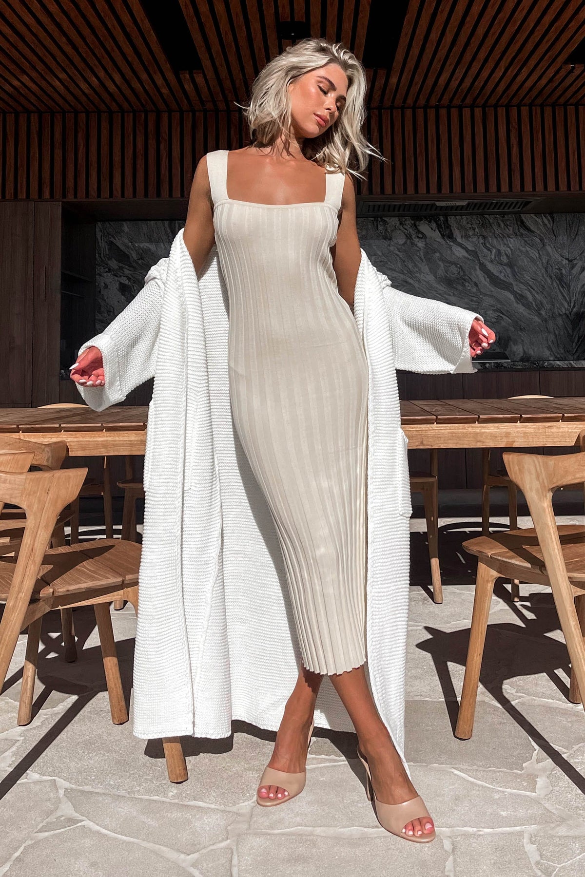 Diaz Dress, ACRYLIC, BASICS, BEIGE, BODYCON, DRESS, DRESSES, MAXI DRESS, new arrivals, , -MISHKAH