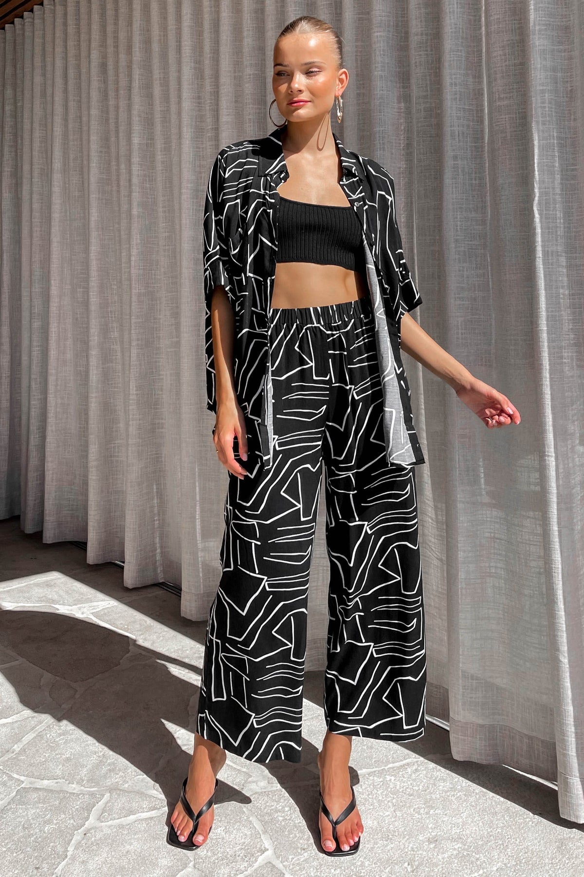 Duke Top, BLACK, LONG SLEEVE, new arrivals, RAYON, TOP, TOPS, , -MISHKAH