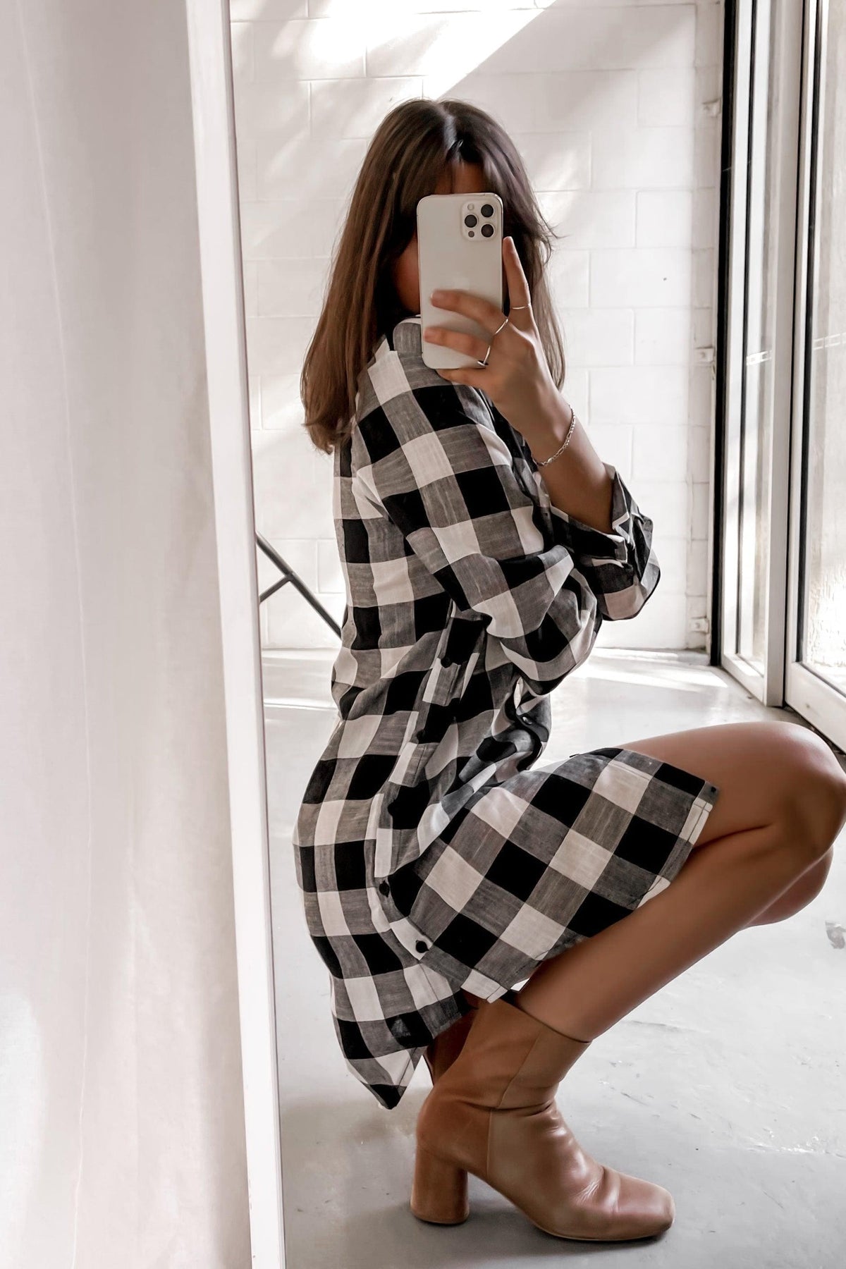 Eaton Dress, BLACK, BLOUSE, BUTTON UP, CHECK, DRESS, GREY, LONG SLEEVE, Eaton Dress only $60.00 @ MISHKAH ONLINE FASHION BOUTIQUE, Shop The Latest Women&#39;s Dresses - Our New Eaton Dress is only $60.00, @ MISHKAH ONLINE FASHION BOUTIQUE-MISHKAH