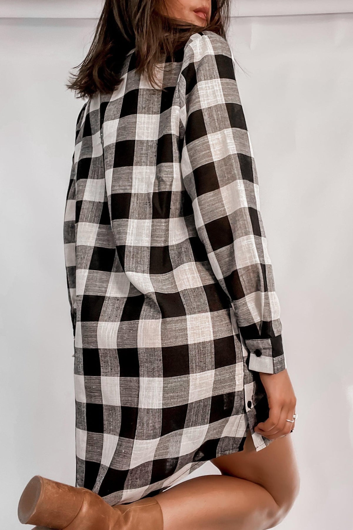 Eaton Dress, BLACK, BLOUSE, BUTTON UP, CHECK, DRESS, GREY, LONG SLEEVE, Eaton Dress only $60.00 @ MISHKAH ONLINE FASHION BOUTIQUE, Shop The Latest Women&#39;s Dresses - Our New Eaton Dress is only $60.00, @ MISHKAH ONLINE FASHION BOUTIQUE-MISHKAH