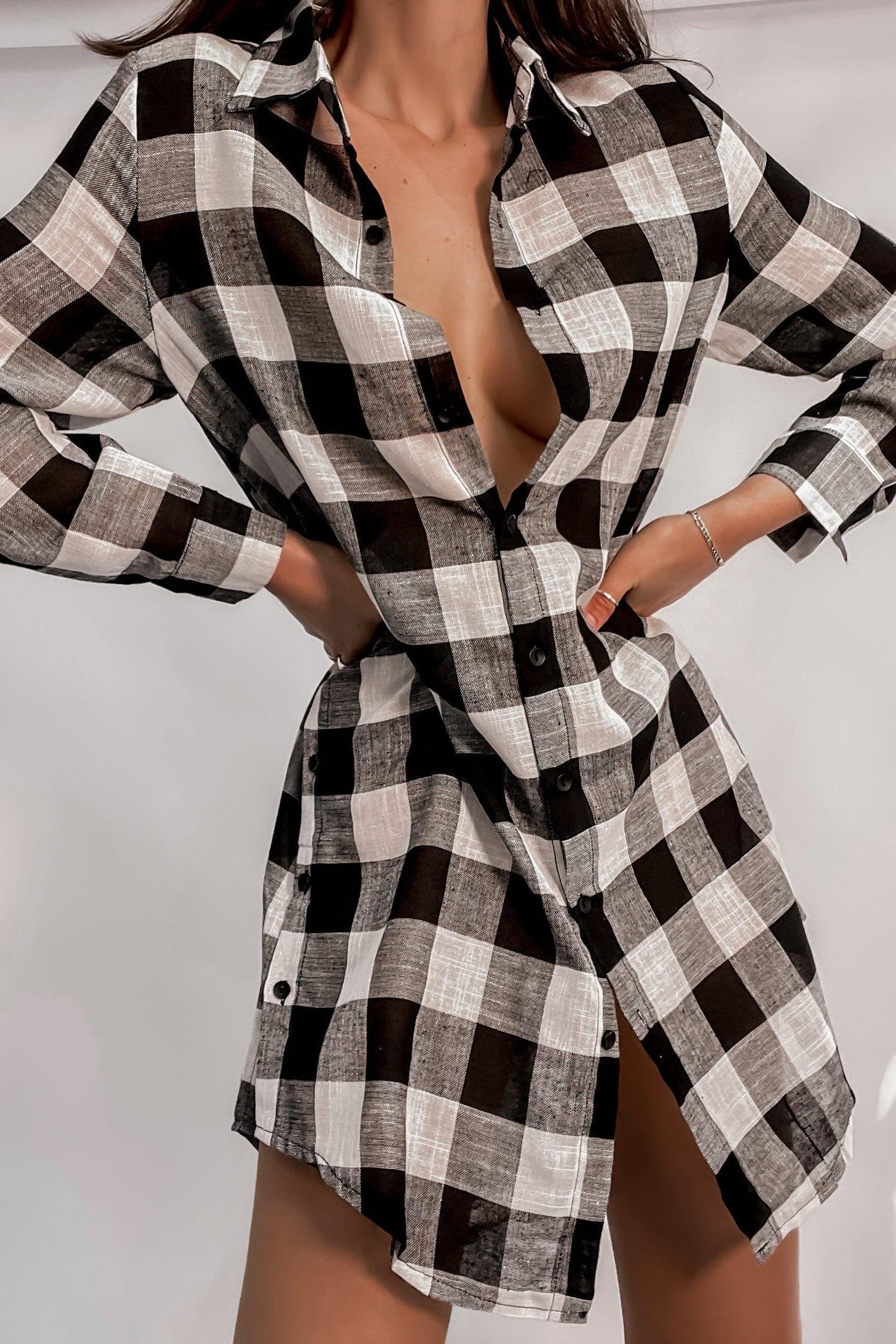 Eaton Dress, BLACK, BLOUSE, BUTTON UP, CHECK, DRESS, GREY, LONG SLEEVE, Eaton Dress only $60.00 @ MISHKAH ONLINE FASHION BOUTIQUE, Shop The Latest Women&#39;s Dresses - Our New Eaton Dress is only $60.00, @ MISHKAH ONLINE FASHION BOUTIQUE-MISHKAH