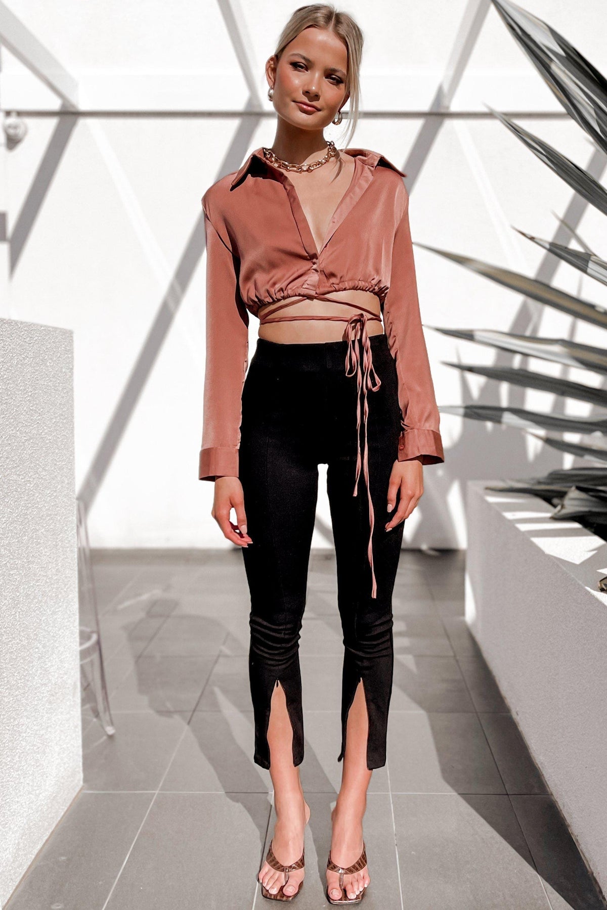 Eli Top, BROWN, LONG SLEEVE, PINK, ROSE, Sale, TOPS, Our New Eli Top Is Now Only $50.00 Exclusive At Mishkah, Our New Eli Top is now only $50.00-We Have The Latest Women&#39;s Tops @ Mishkah Online Fashion Boutique-MISHKAH