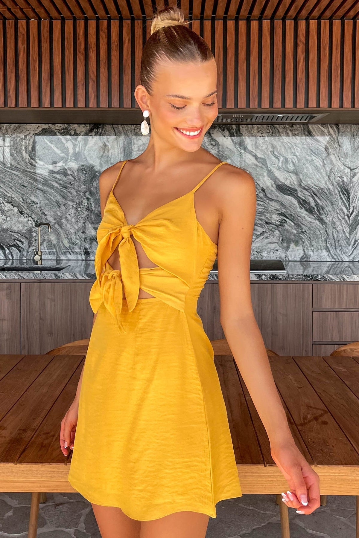 Enchante Dress, DRESS, DRESSES, MINI DRESS, new arrivals, RAYON, YELLOW, , -MISHKAH
