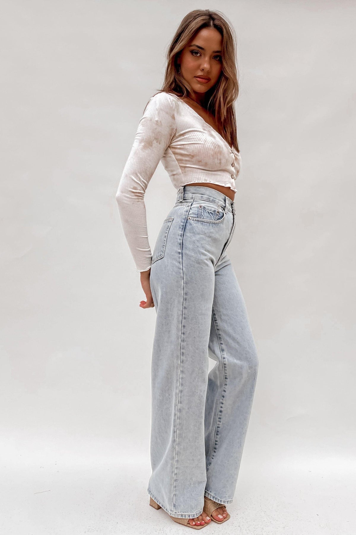 Escape The Crowd Top, BASIC TOPS, BEIGE, CROP TOPS, LONG SLEEVE, POLYESTER AND COTTON AND SPANDEX, Sale, TOP, TOPS, WHITE, Our New Escape The Crowd Top Is Now Only $41.00 Exclusive At Mishkah, Our New Escape The Crowd Top is now only $41.00-We Have The Latest Women&#39;s Tops @ Mishkah Online Fashion Boutique-MISHKAH