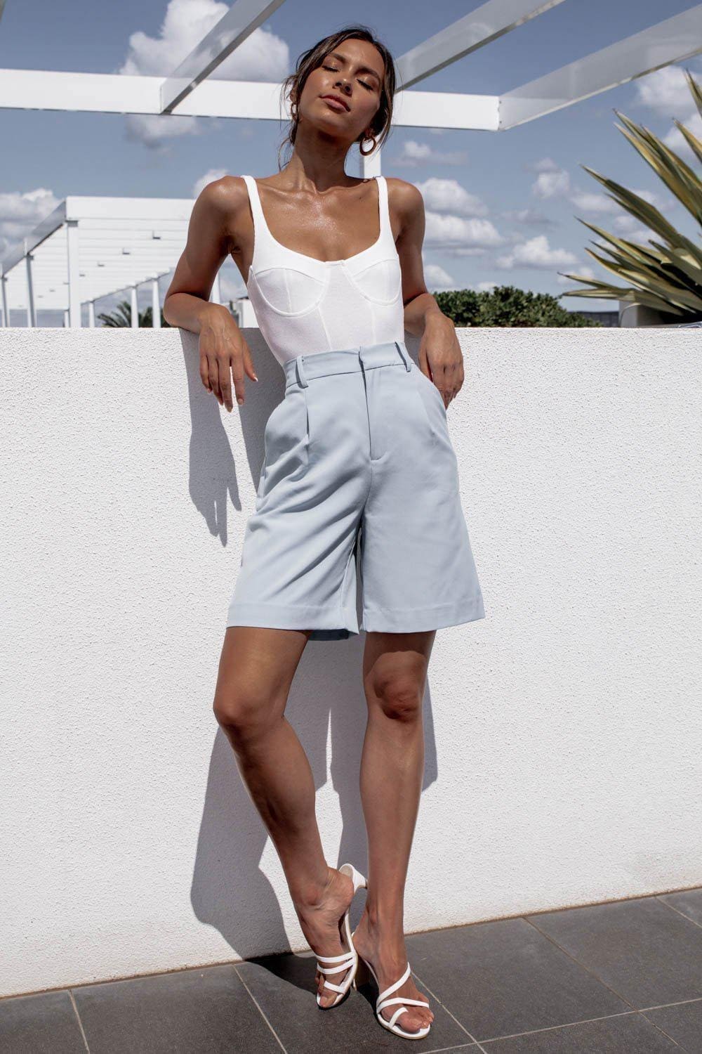 Fine Line Shorts, BLUE, BOTTOMS, Sale, SHORTS, Shop The Latest Fine Line Shorts Only 60.00 from MISHKAH FASHION:, Our New Fine Line Shorts is only $52.00-We Have The Latest Pants | Shorts | Skirts @ Mishkah Online Fashion Boutique-MISHKAH